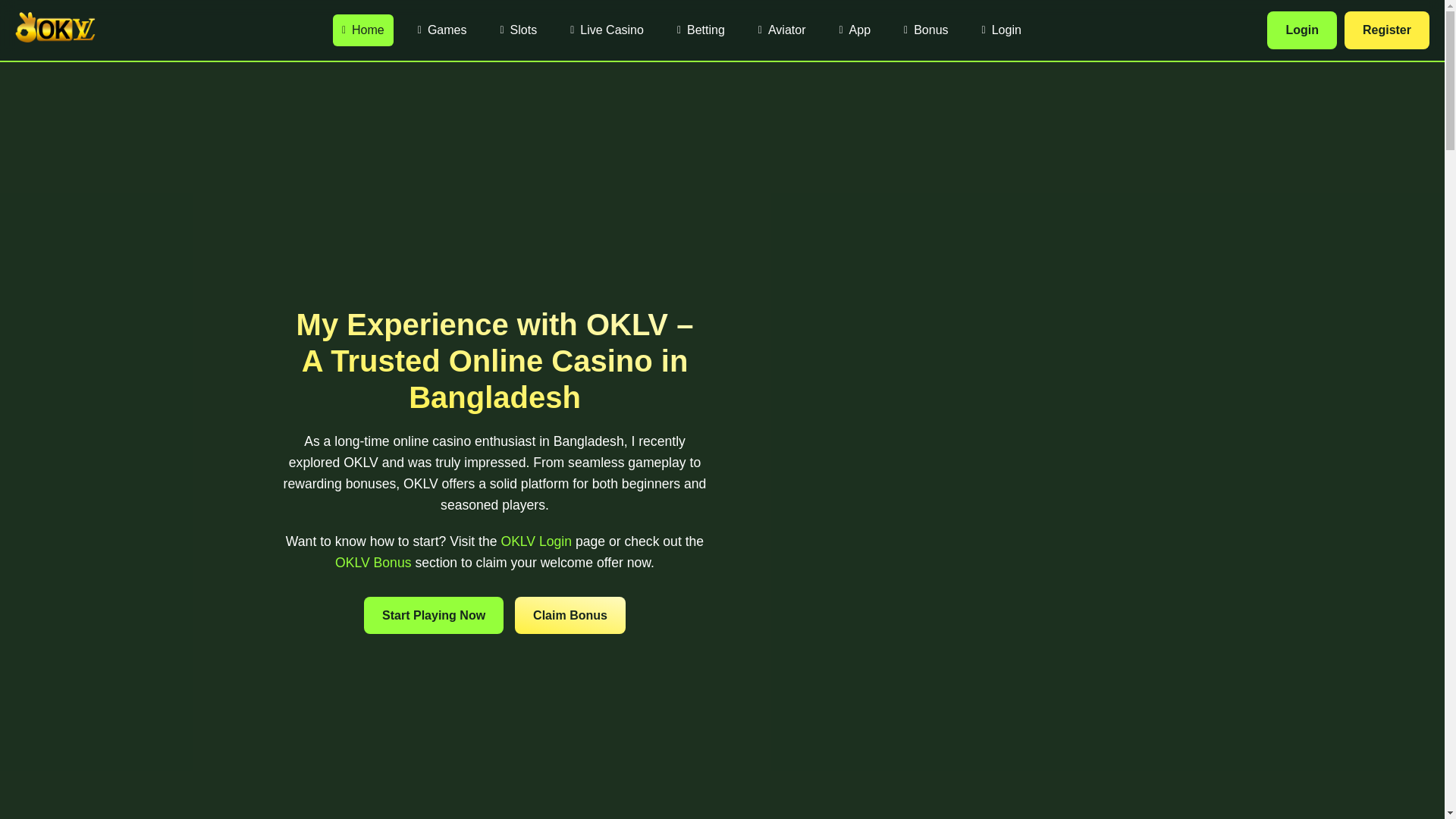 website screenshot of https://oklvbet.net/