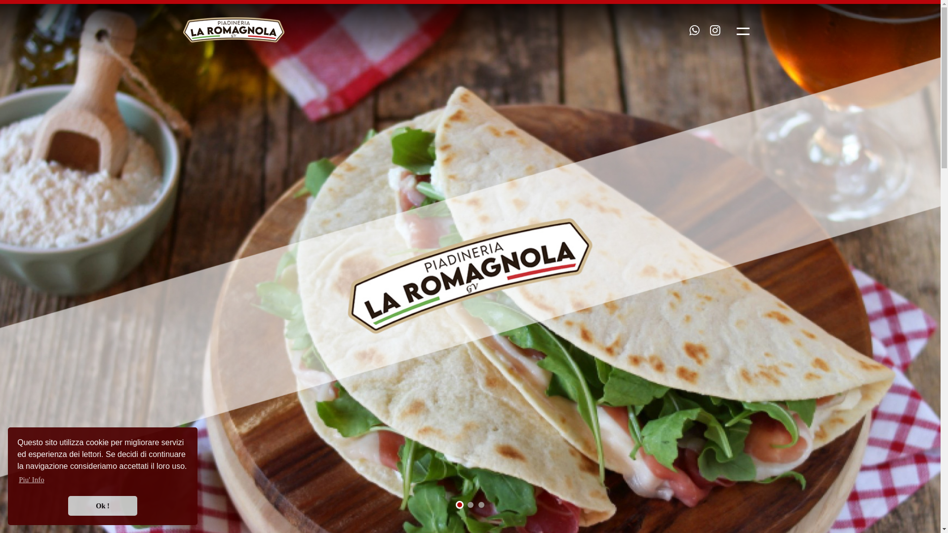 website screenshot of https://piadinerialaromagnolagv.it/
