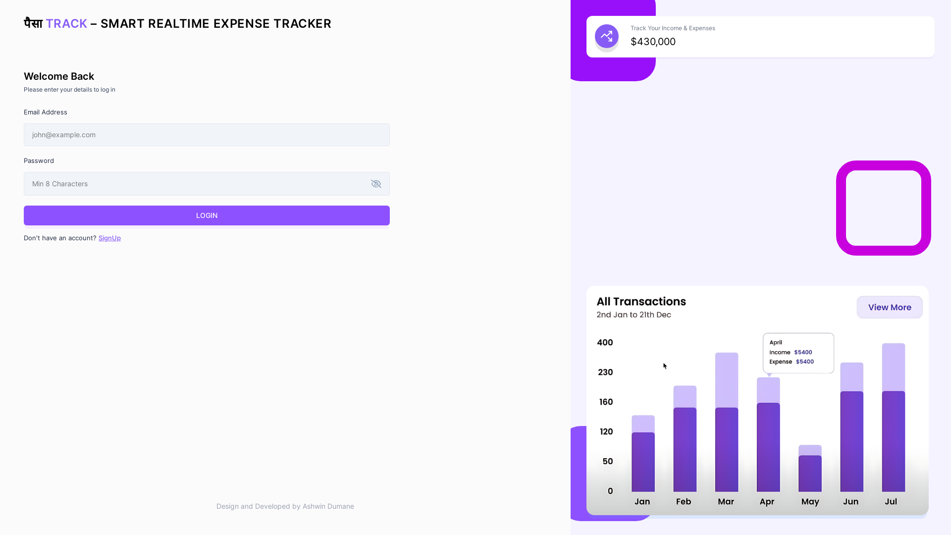 website screenshot of https://paisatrack-smart-realtime-expense-tracker-by-ashwin.pages.dev/