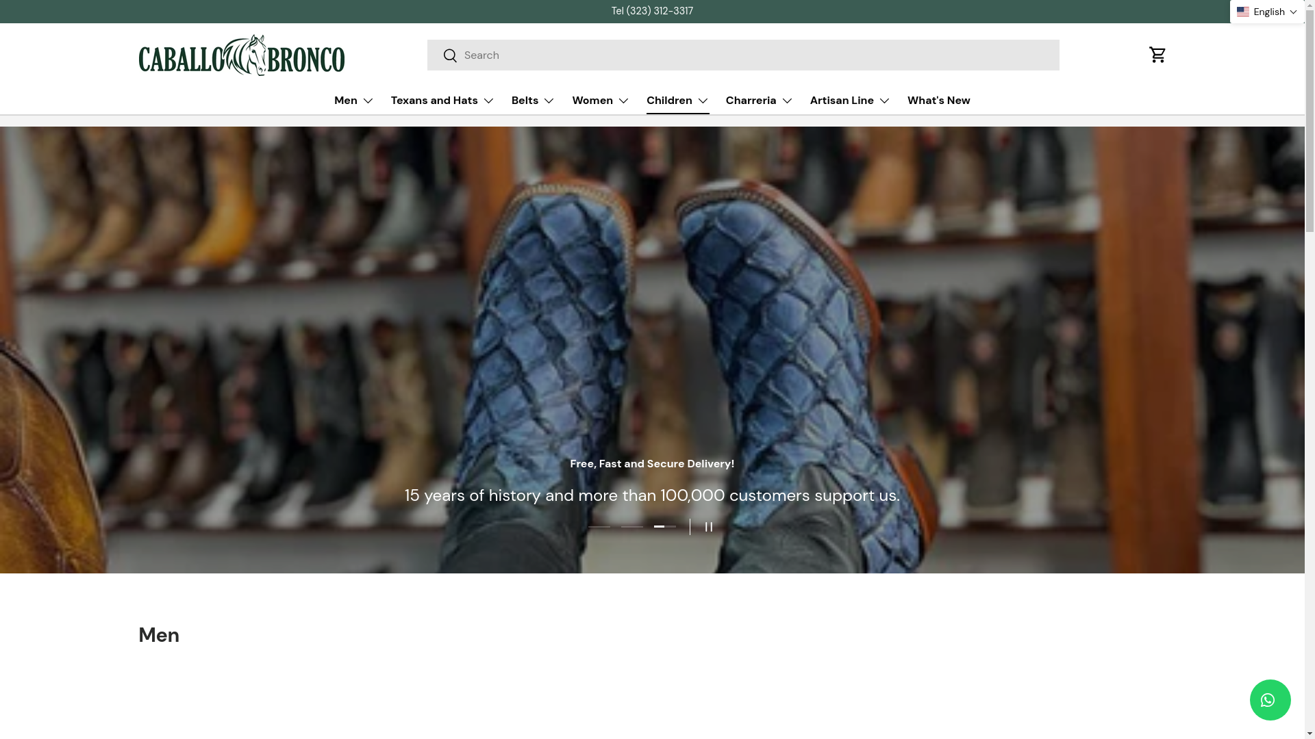 website screenshot of https://caballobronco.com/en