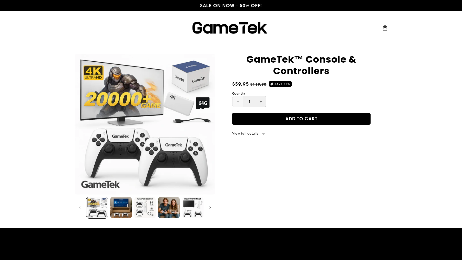 website screenshot of https://officialgametek.com/