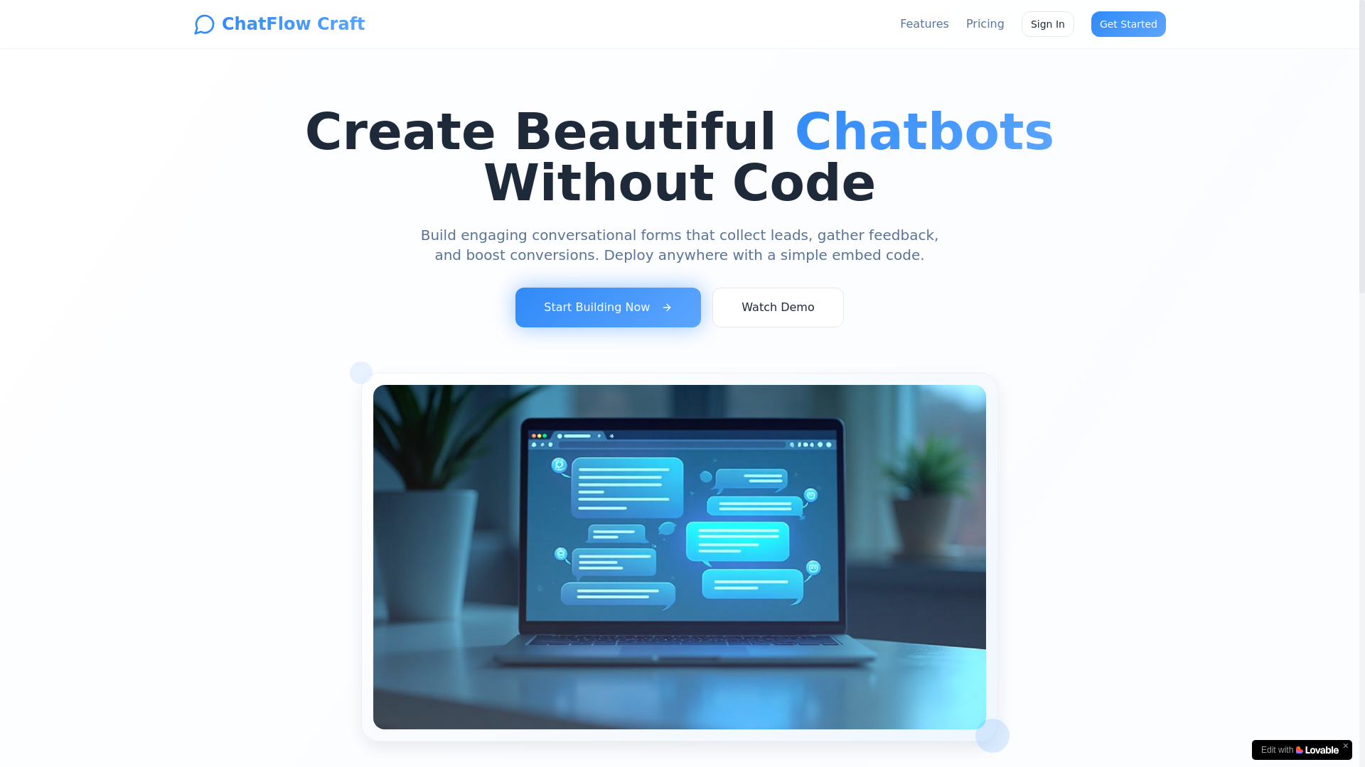 website screenshot of https://chatflow.com.au/