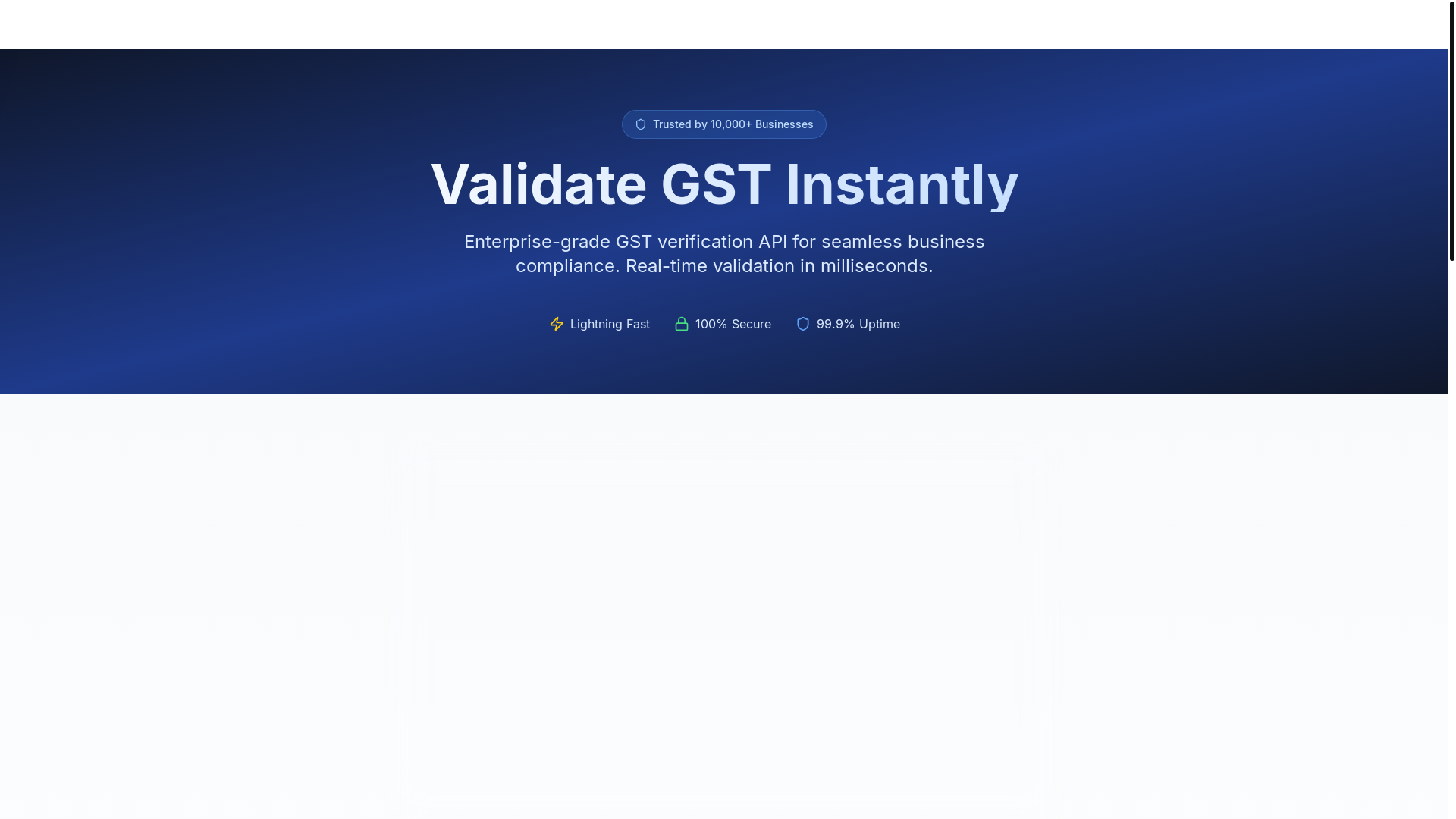 website screenshot of https://gstapi.info/
