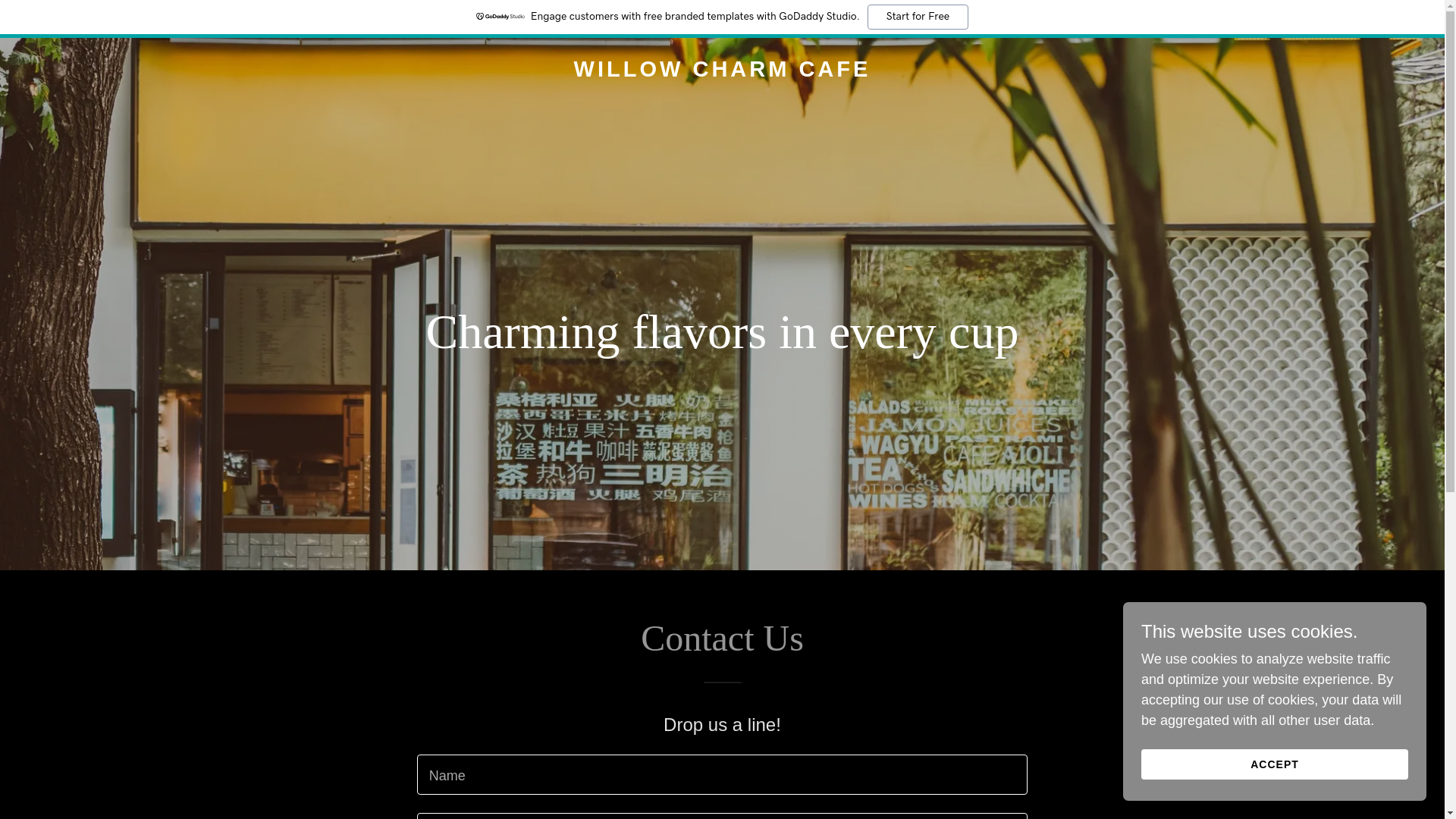 website screenshot of https://willowcharmcafe.com/