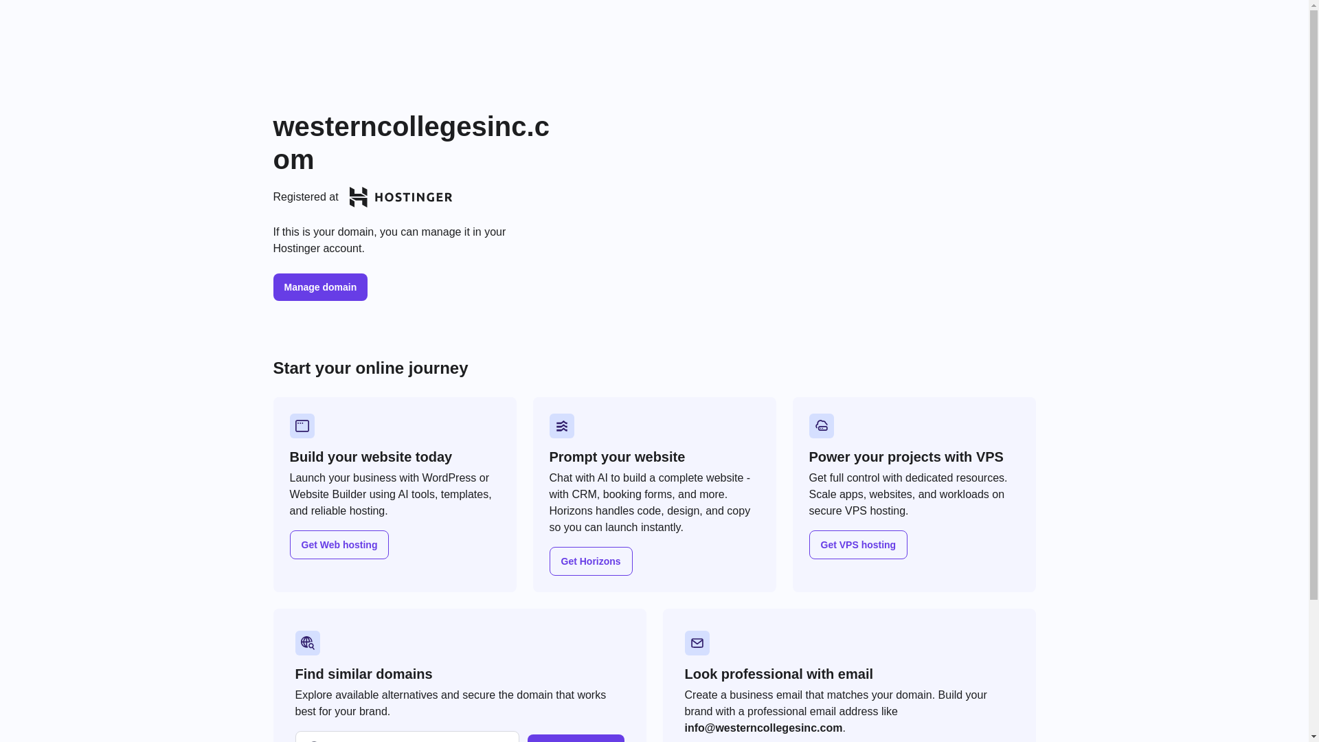 website screenshot of https://westerncollegesinc.com/
