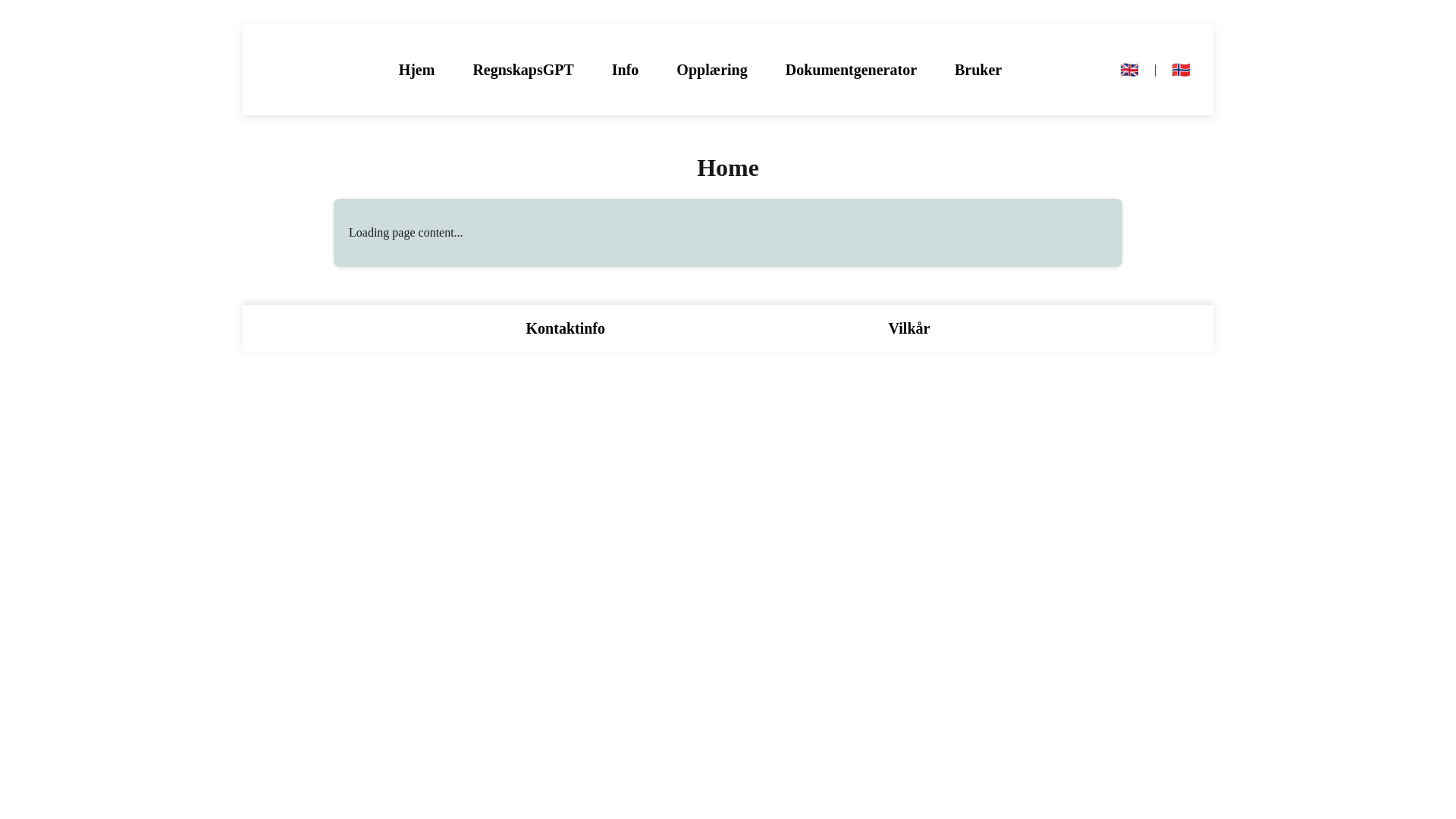 website screenshot of https://regnskapsassistenten.pages.dev/