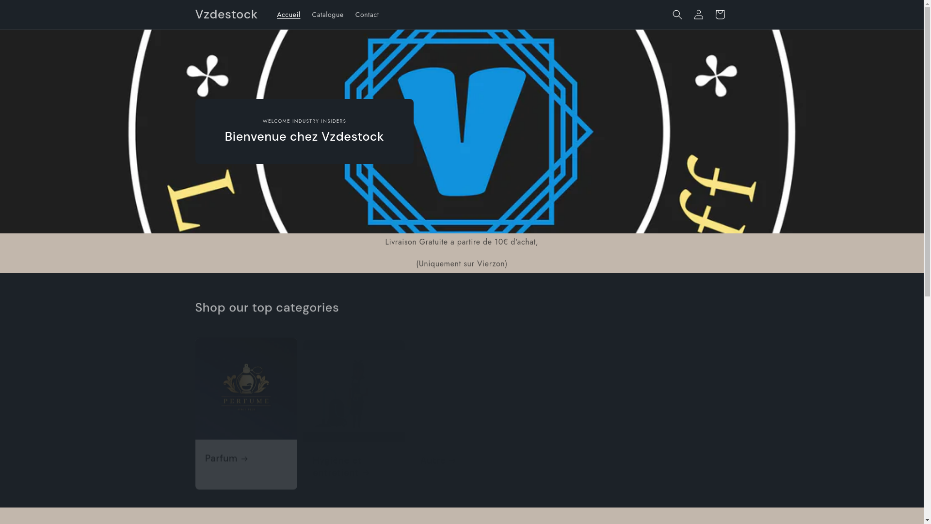 website screenshot of https://vzdestock.fr/