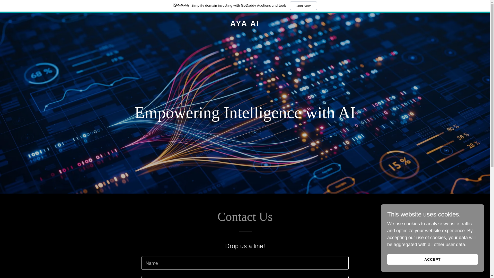 website screenshot of https://ayalive.ai/