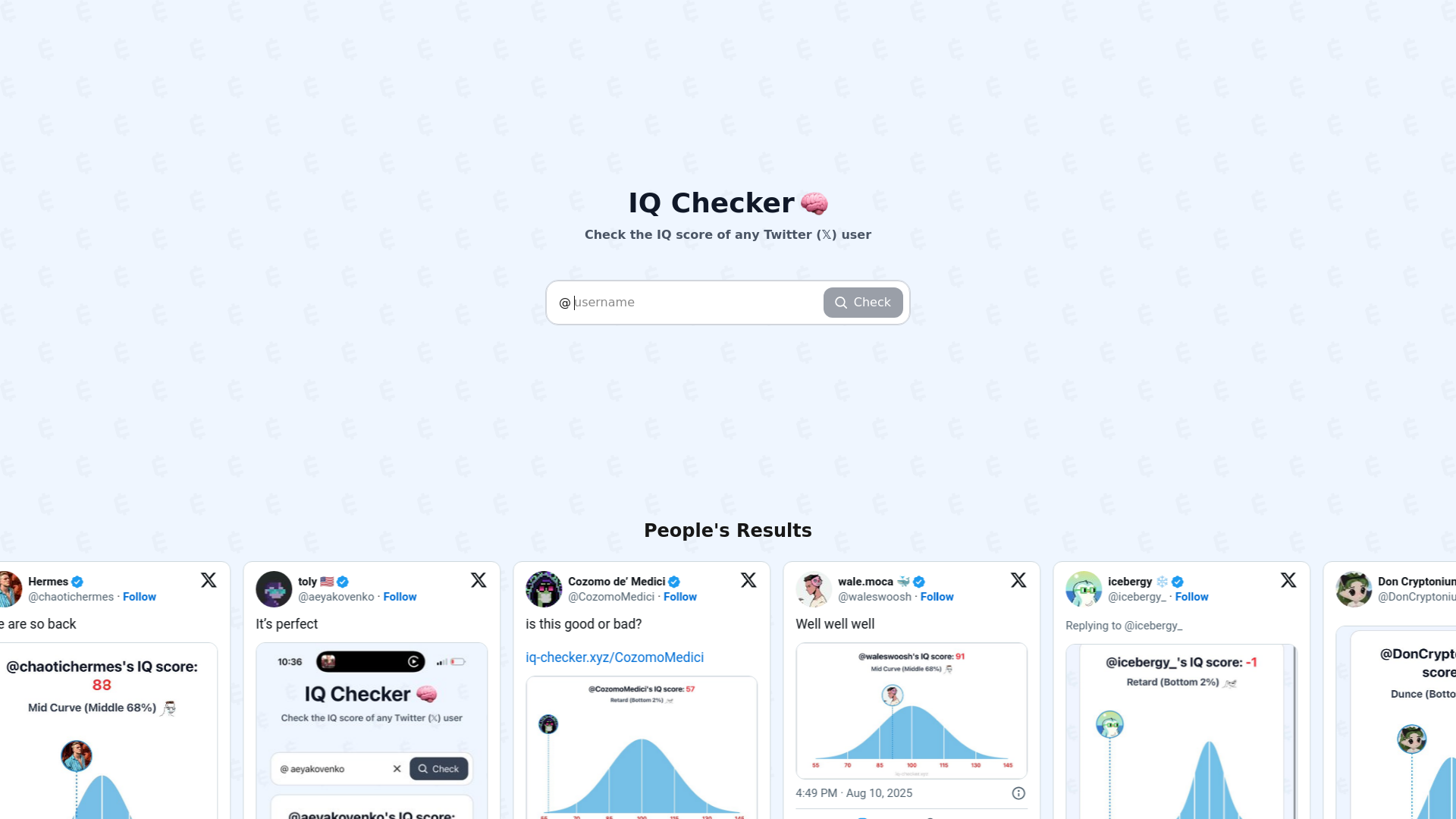 website screenshot of http://iq-checker.xyz/