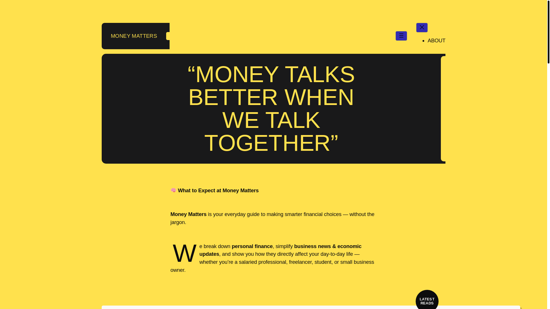 website screenshot of https://money-matter.in/