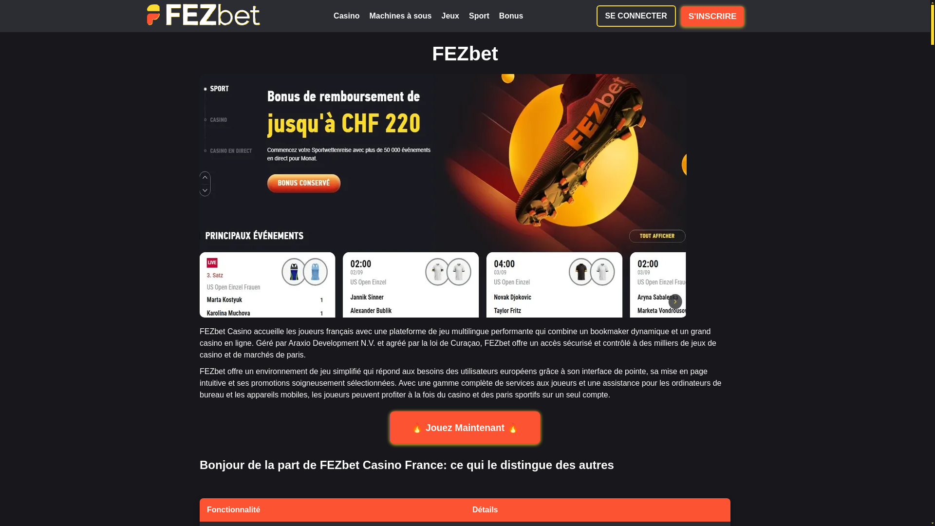 website screenshot of https://fezbet-fr.pages.dev/
