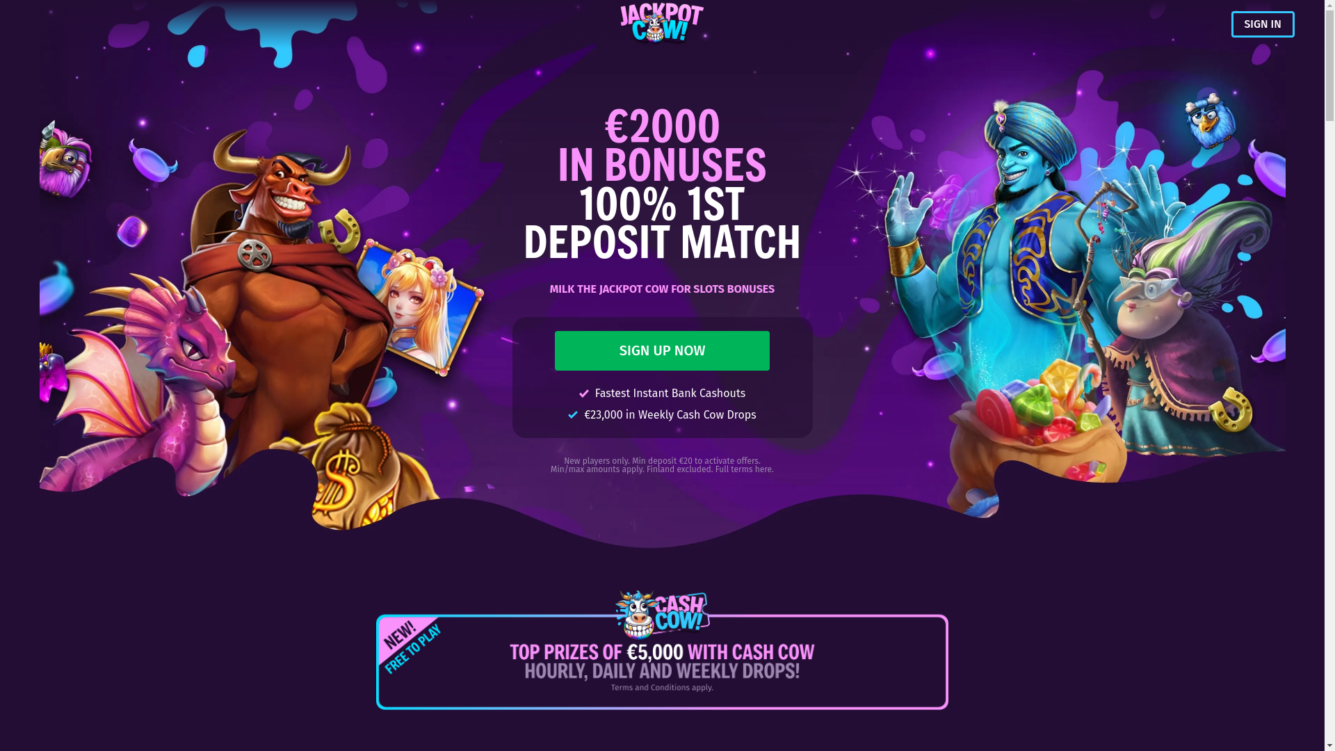 website screenshot of https://landing-jackpotcow-stg.pages.dev/