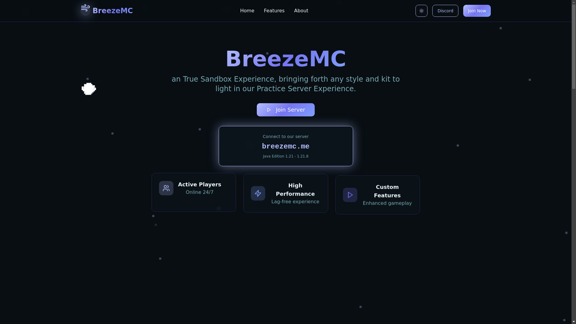website screenshot of https://breezemcweb.pages.dev/