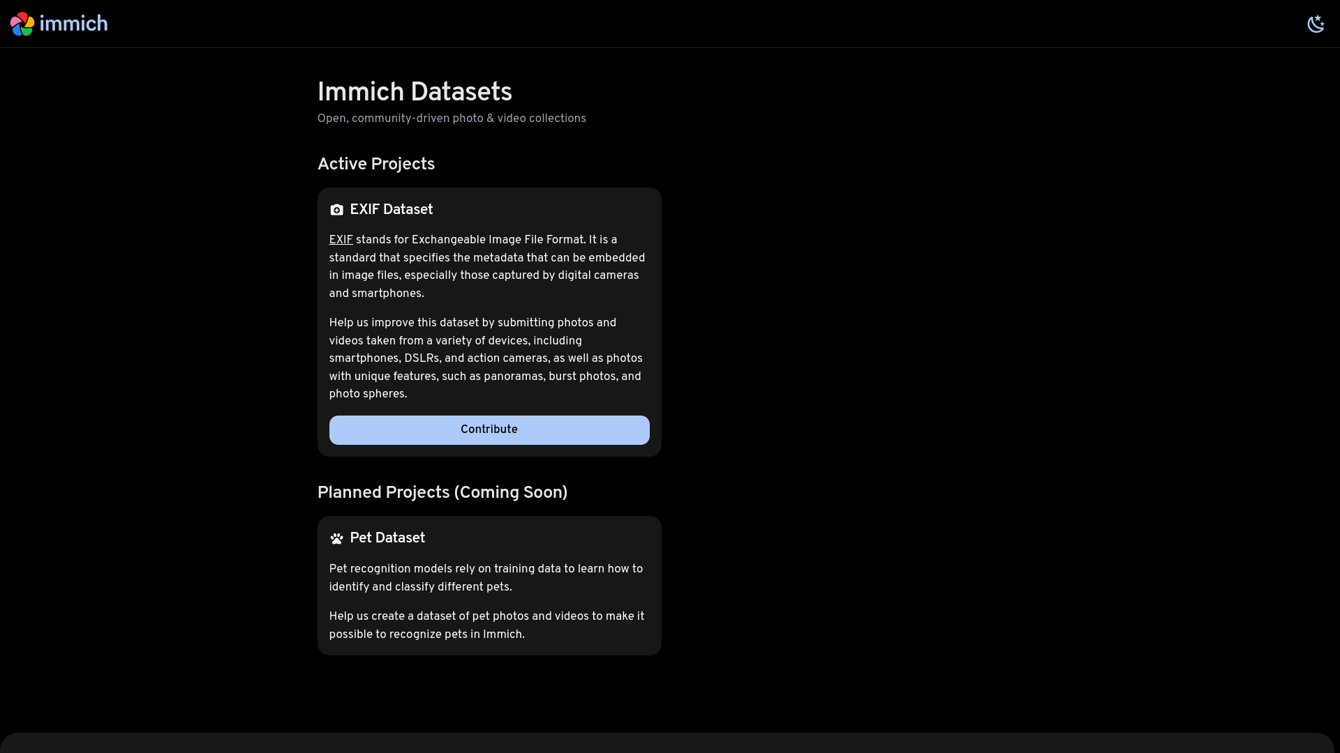 website screenshot of https://datasets-immich-app-prod.pages.dev/