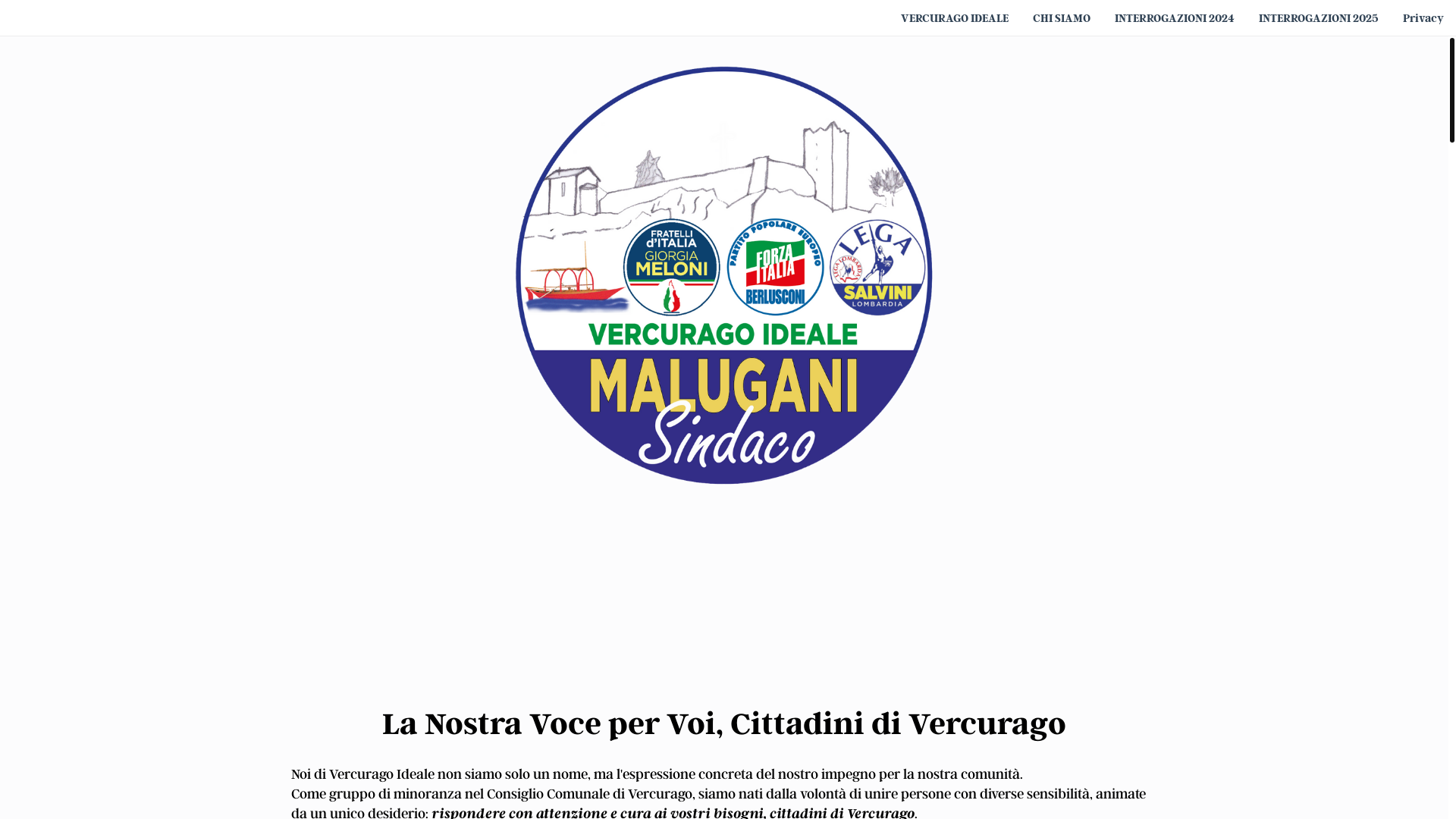 website screenshot of https://vercuragoideale.com/