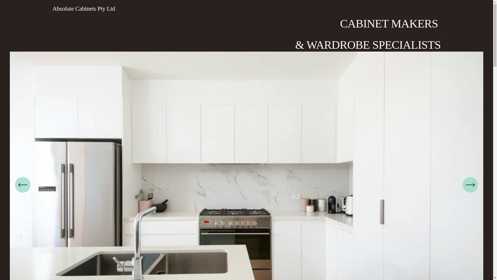 website screenshot of https://absolutecabinets.au/