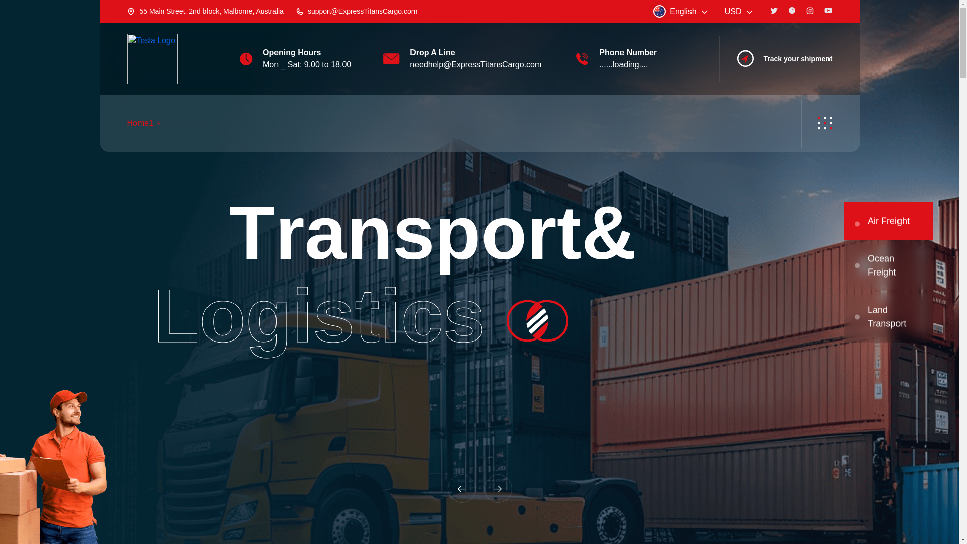 website screenshot of https://expresstitanscargo.com/