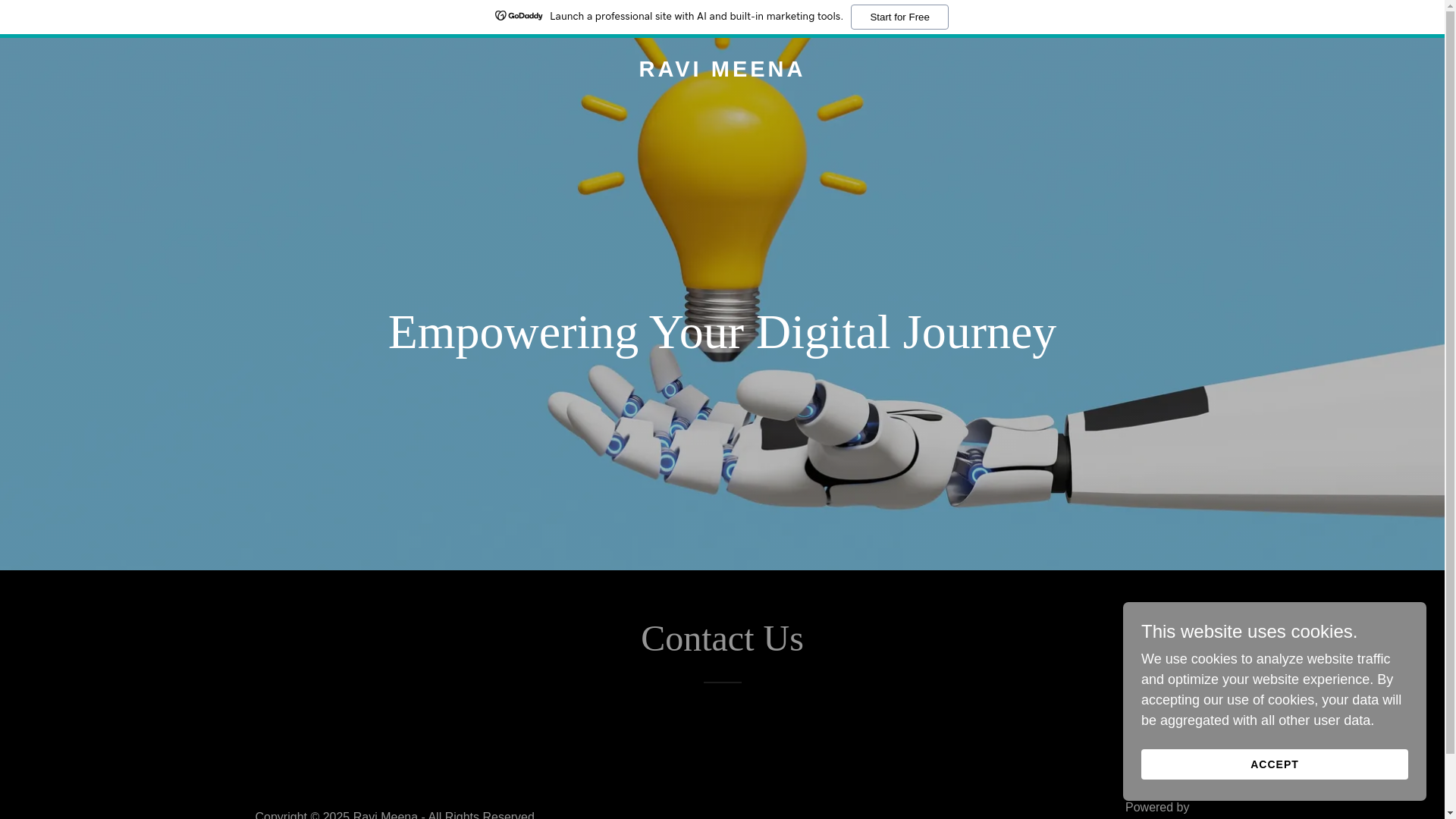 website screenshot of https://ravimeena.xyz/