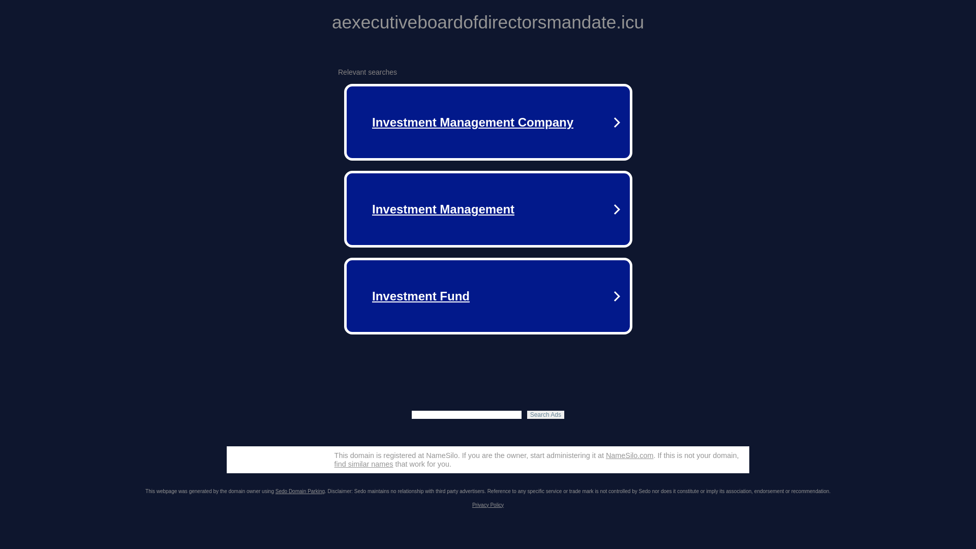 website screenshot of https://aexecutiveboardofdirectorsmandate.icu/
