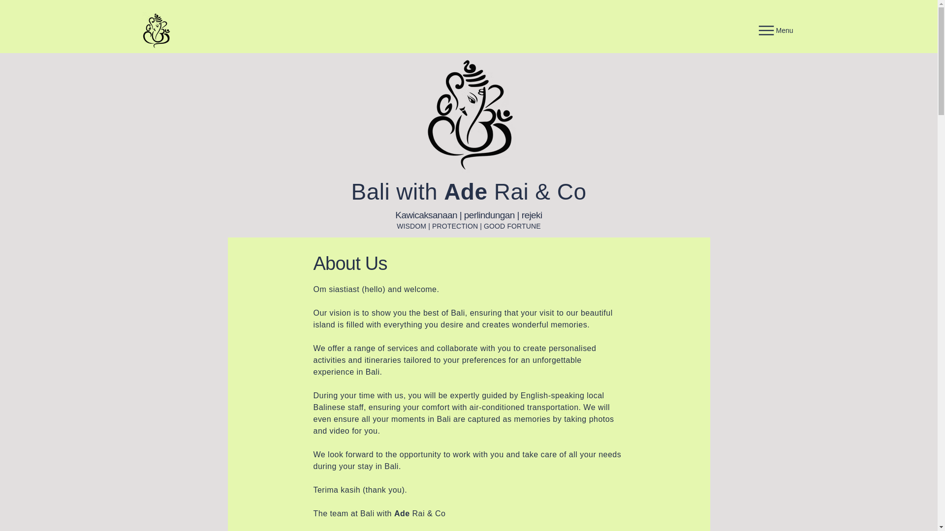 website screenshot of https://baliwithaderai.com/