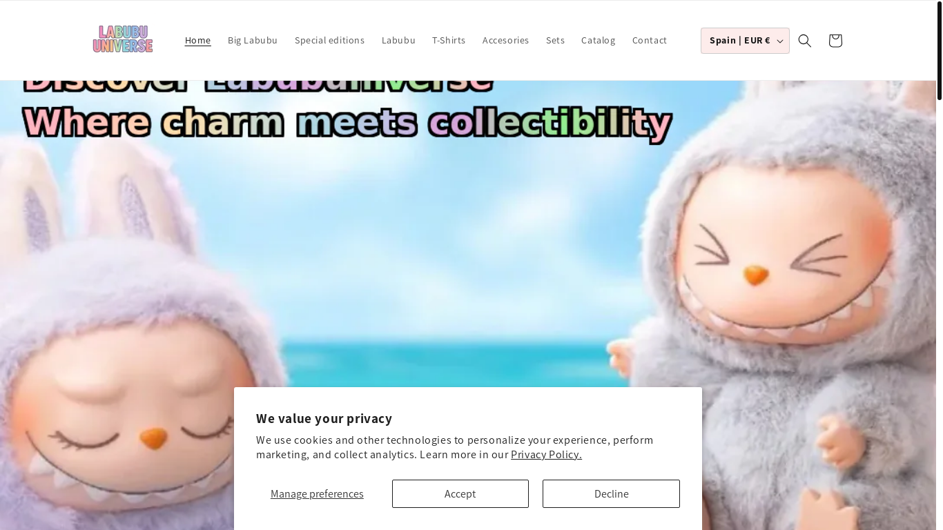 website screenshot of https://labubuniverse.com/