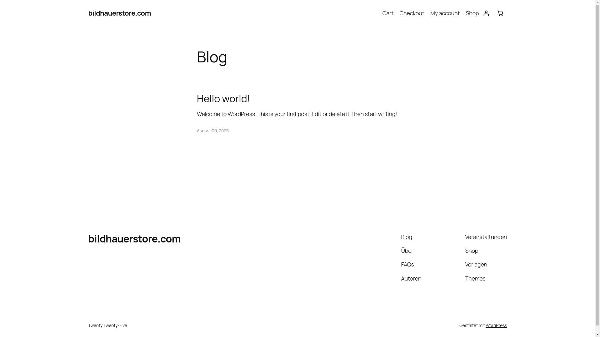 website screenshot of https://bildhauerstore.com/