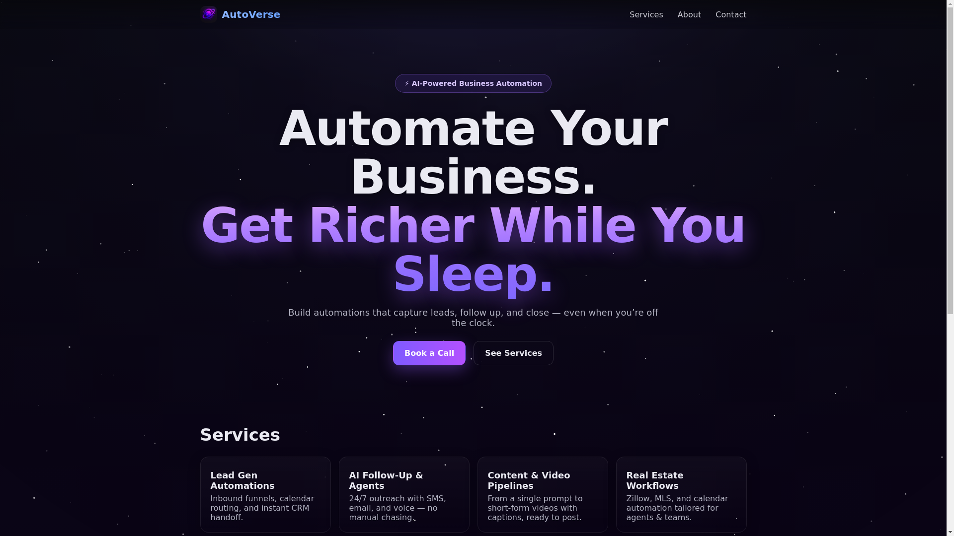 website screenshot of https://autoverse.pages.dev/