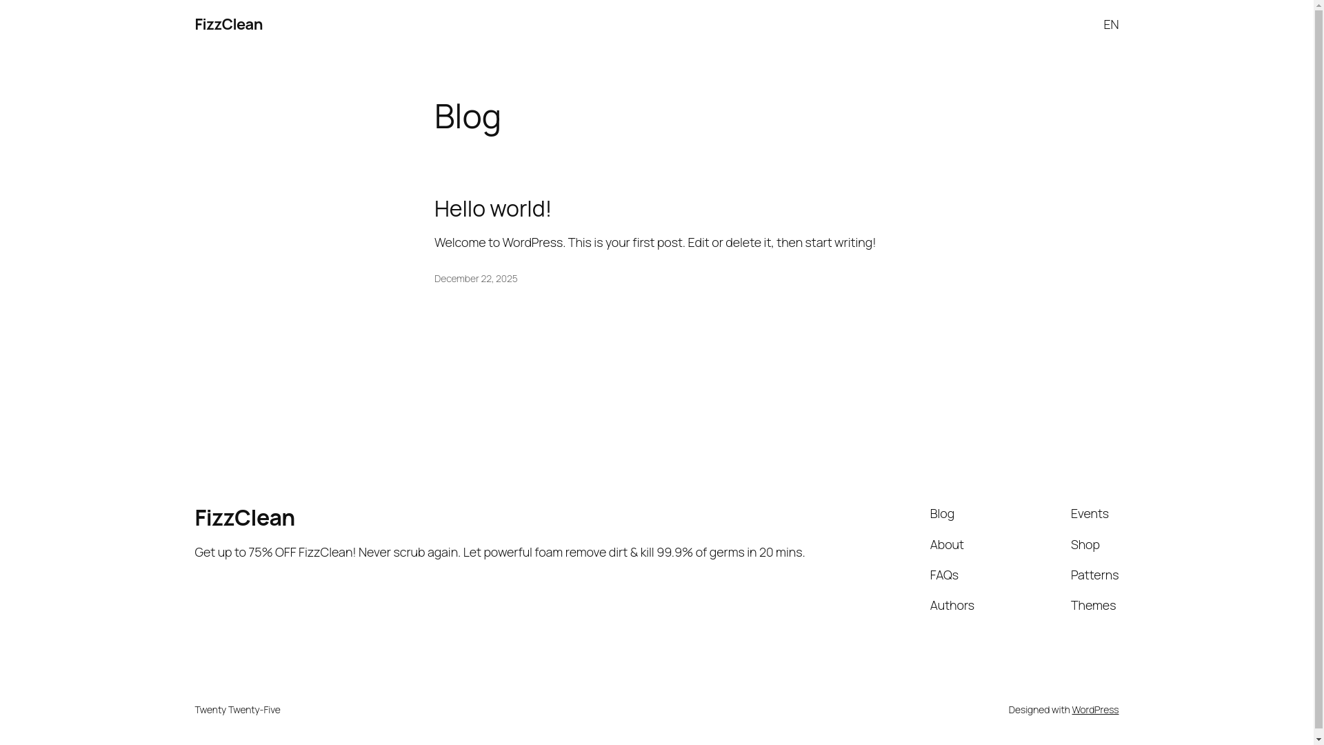 website screenshot of https://fizzclean.sbs/
