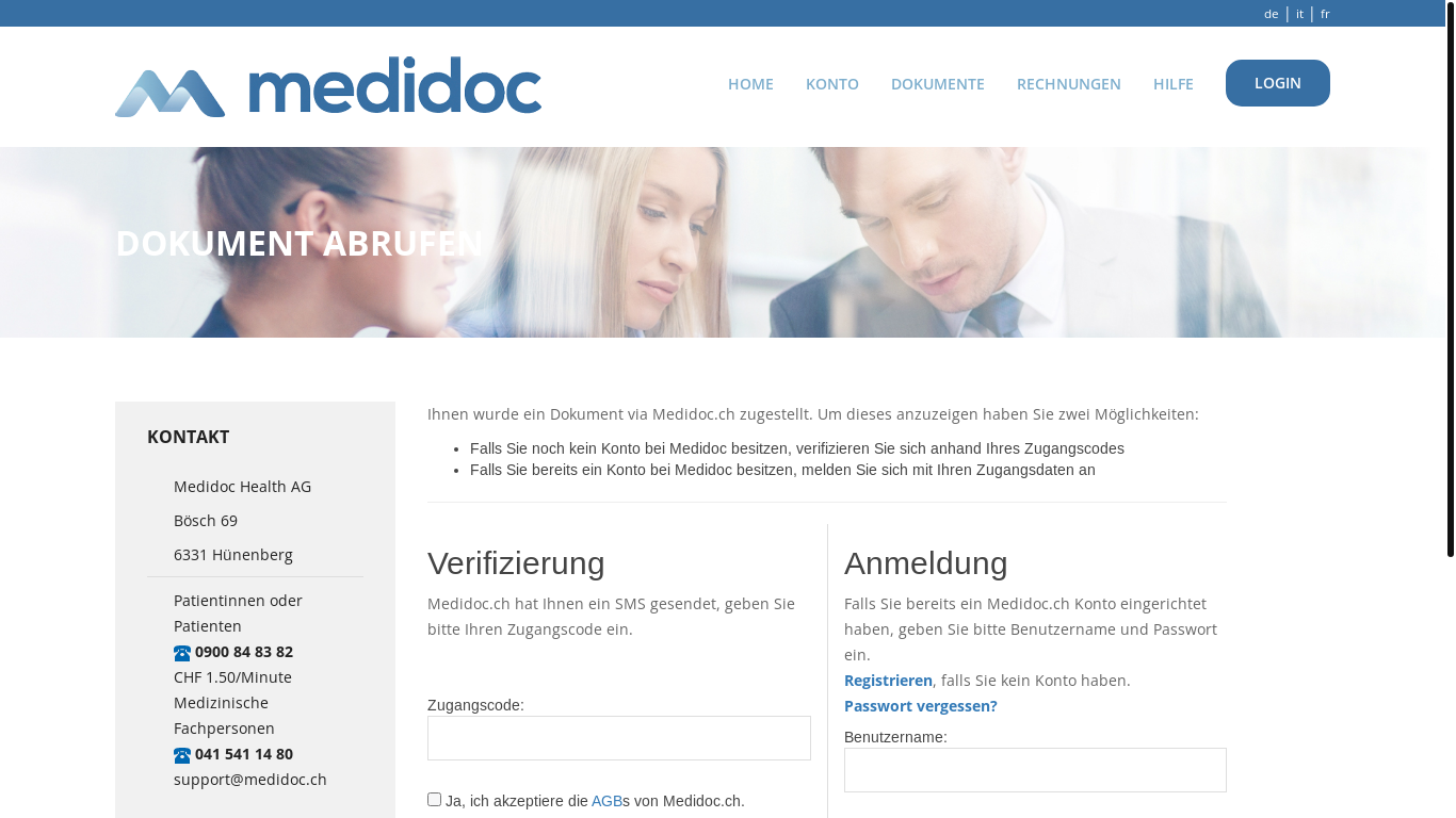 website screenshot of https://www.medidoc.ch/splash.aspx?cgid=EHmqSNV_YkWRo8K2U2W7rw