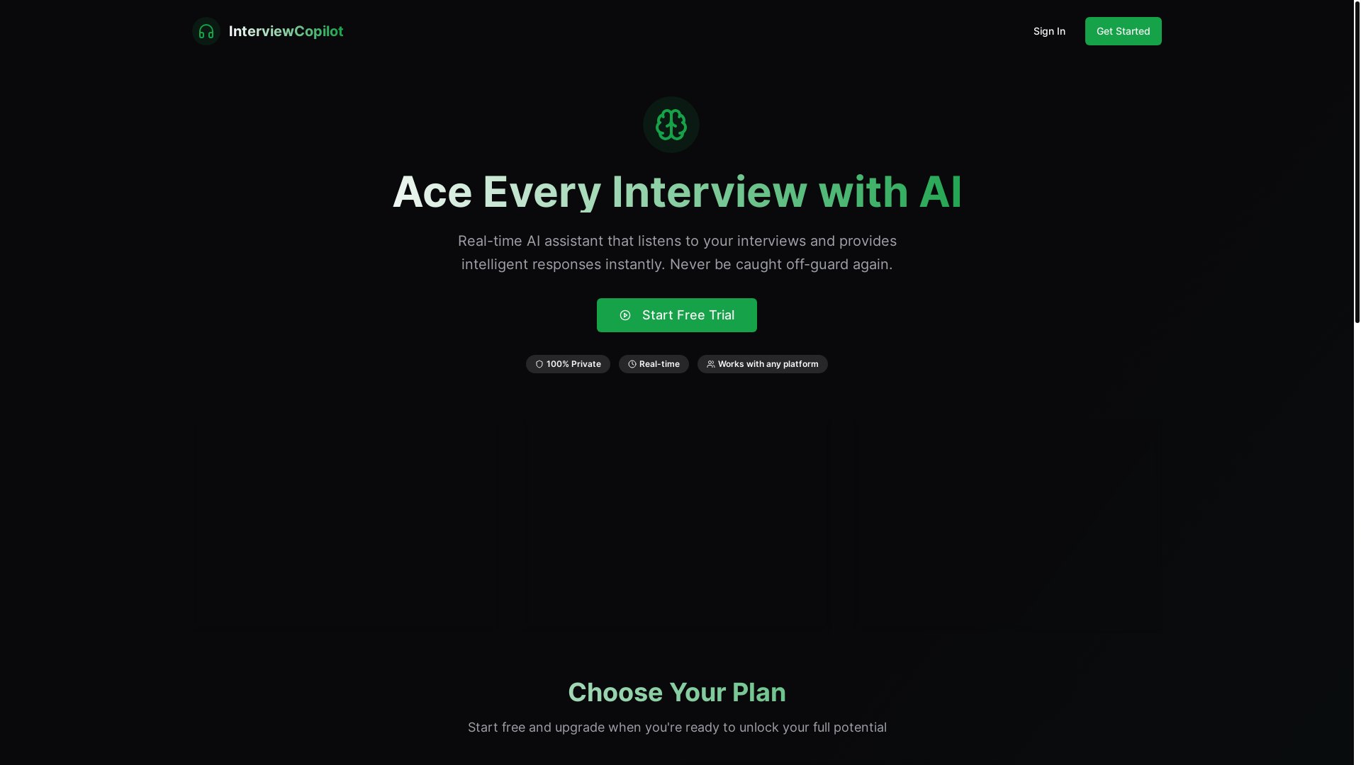website screenshot of https://interviewcopilot.me/