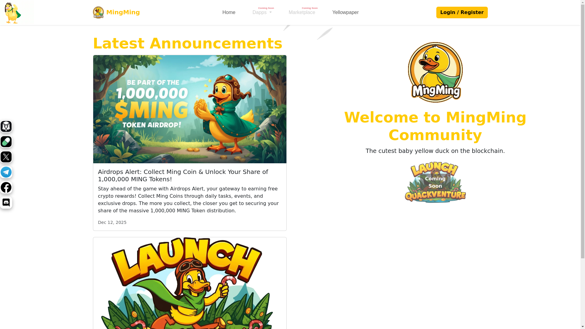 website screenshot of https://mingtheduck.com/