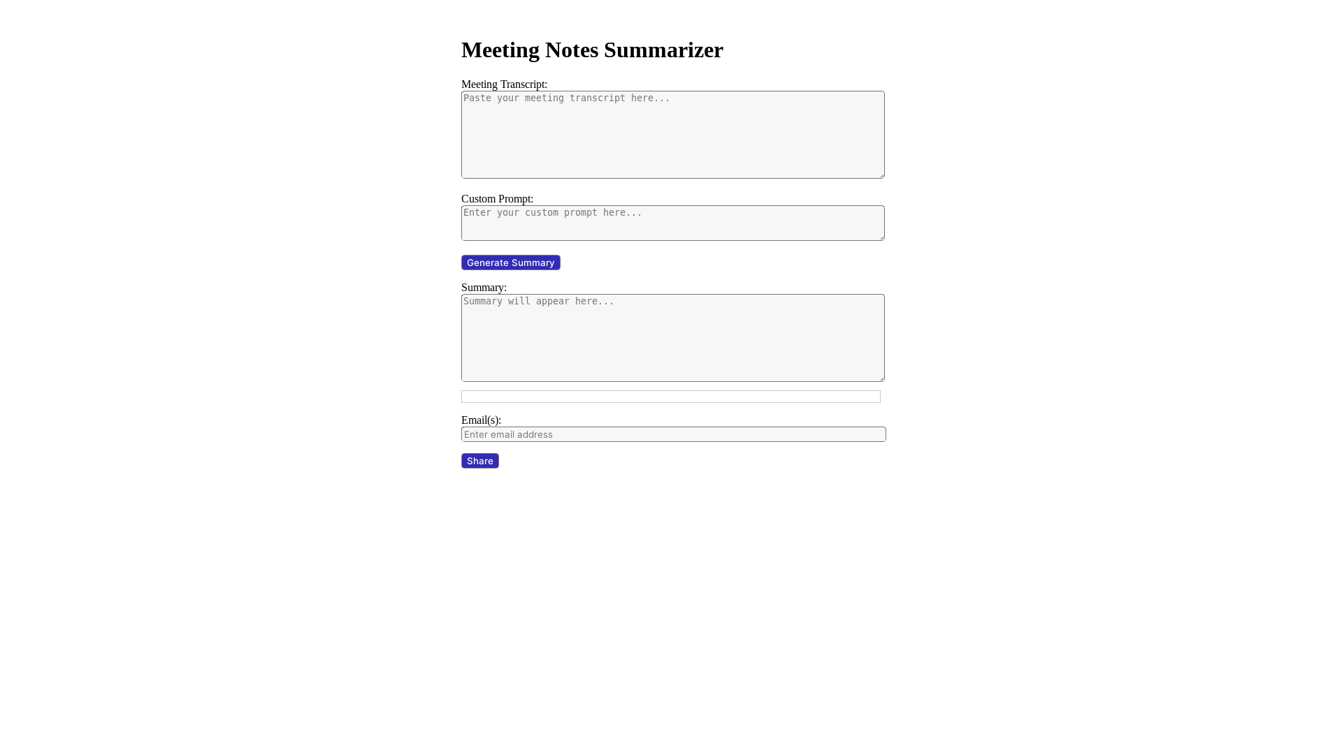 website screenshot of https://meetnotesummarizer.app/