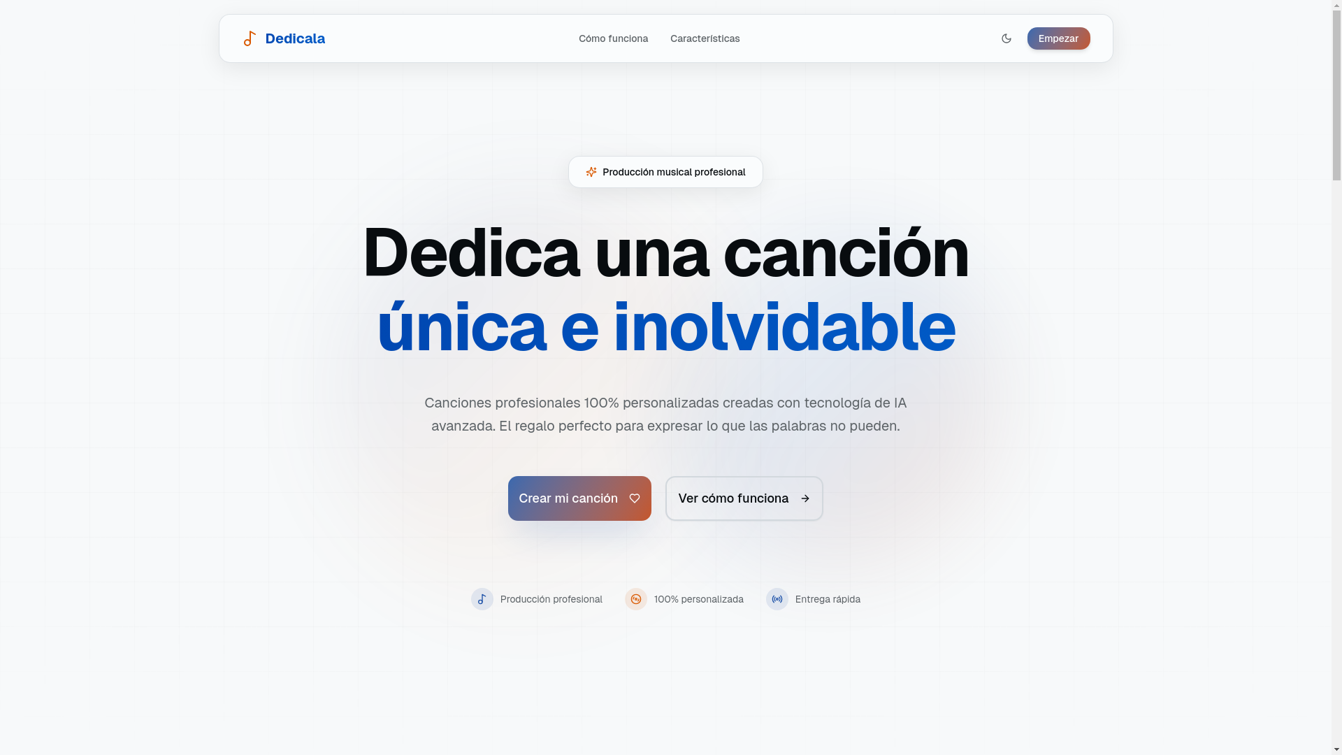 website screenshot of https://dedicala.cl/