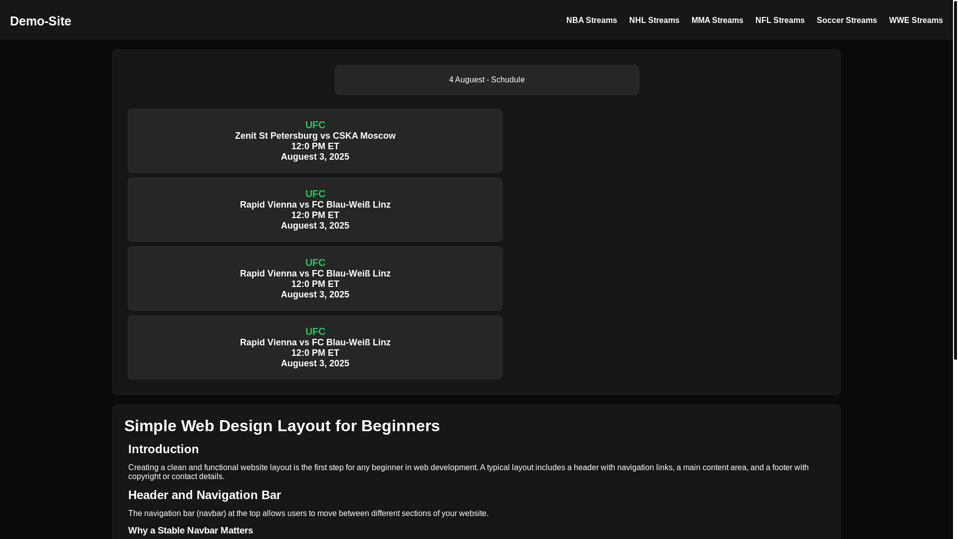 website screenshot of https://demo-project1.pages.dev/