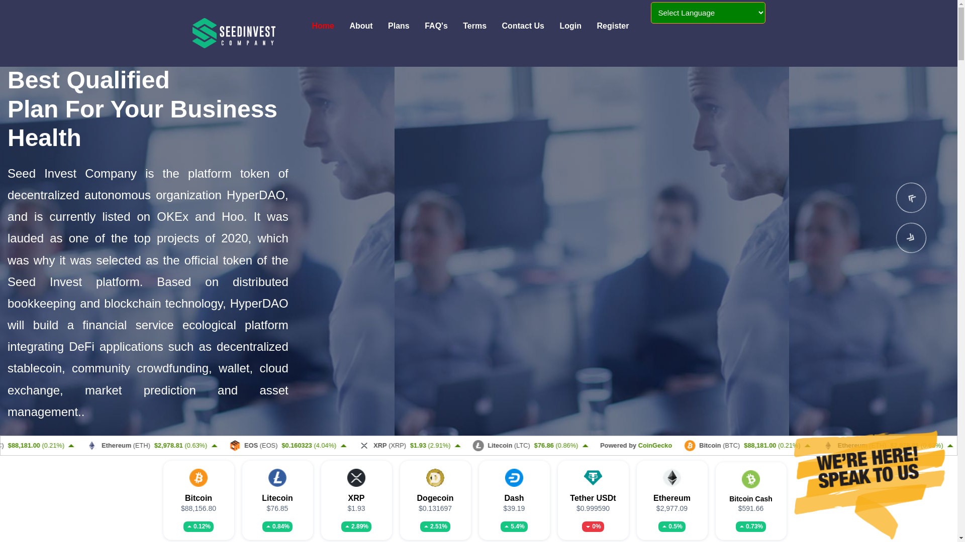 website screenshot of https://seed-investcompany.net/