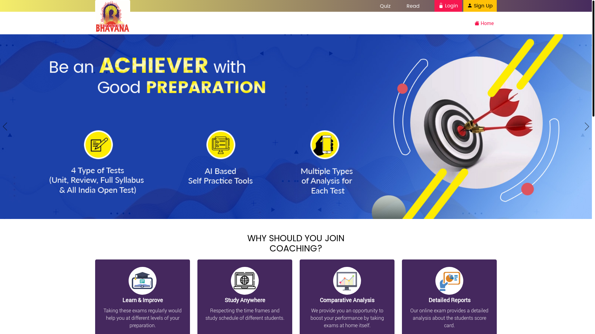 website screenshot of https://readymyexam.com/
