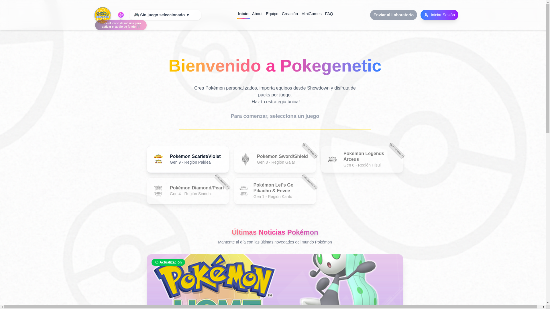 website screenshot of https://pokegenetic.cl/