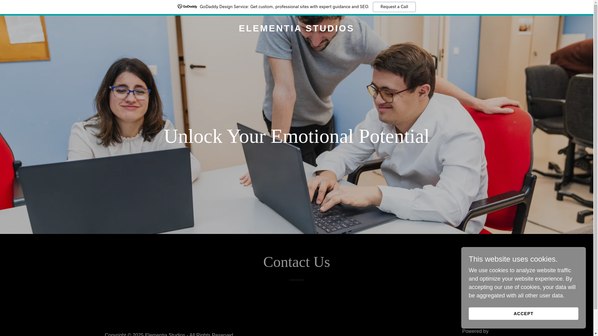 website screenshot of https://elementiastudios.com/