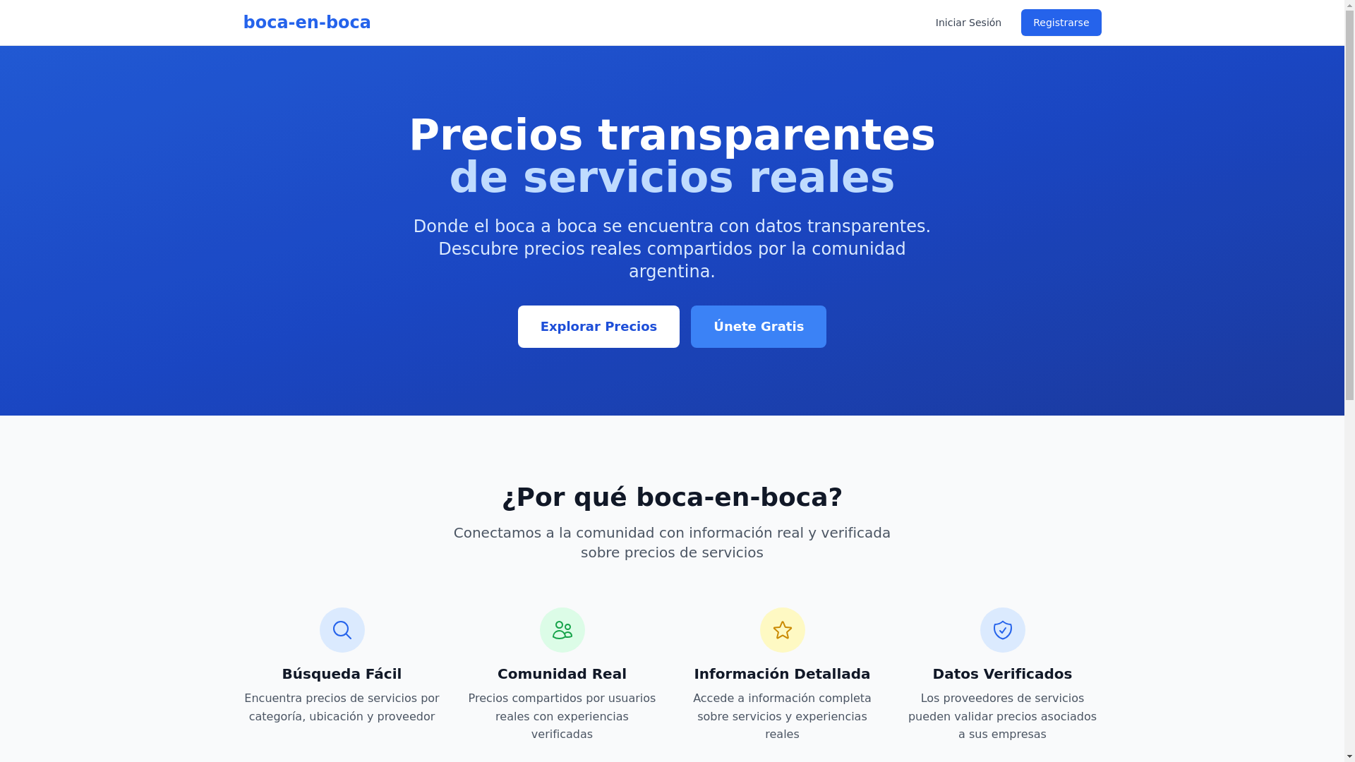 website screenshot of https://bocaenboca.ar/