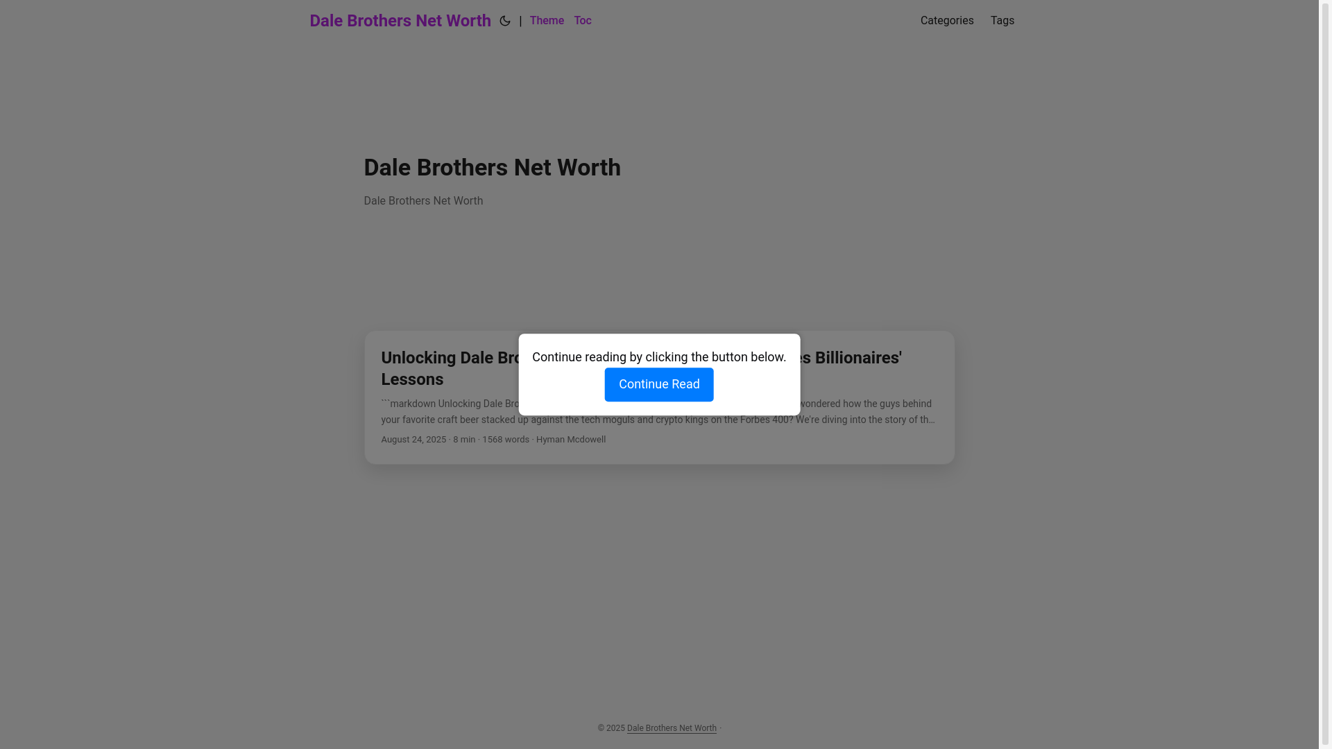website screenshot of https://dale-brothers-net-worth.pages.dev/