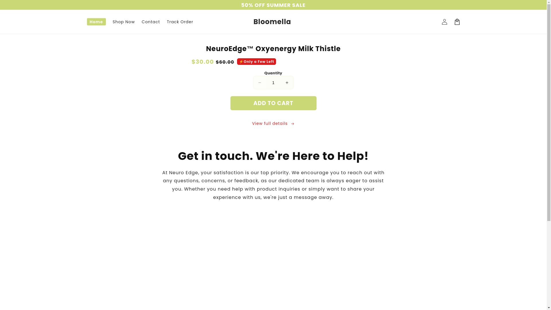 website screenshot of https://trybloomella.com/