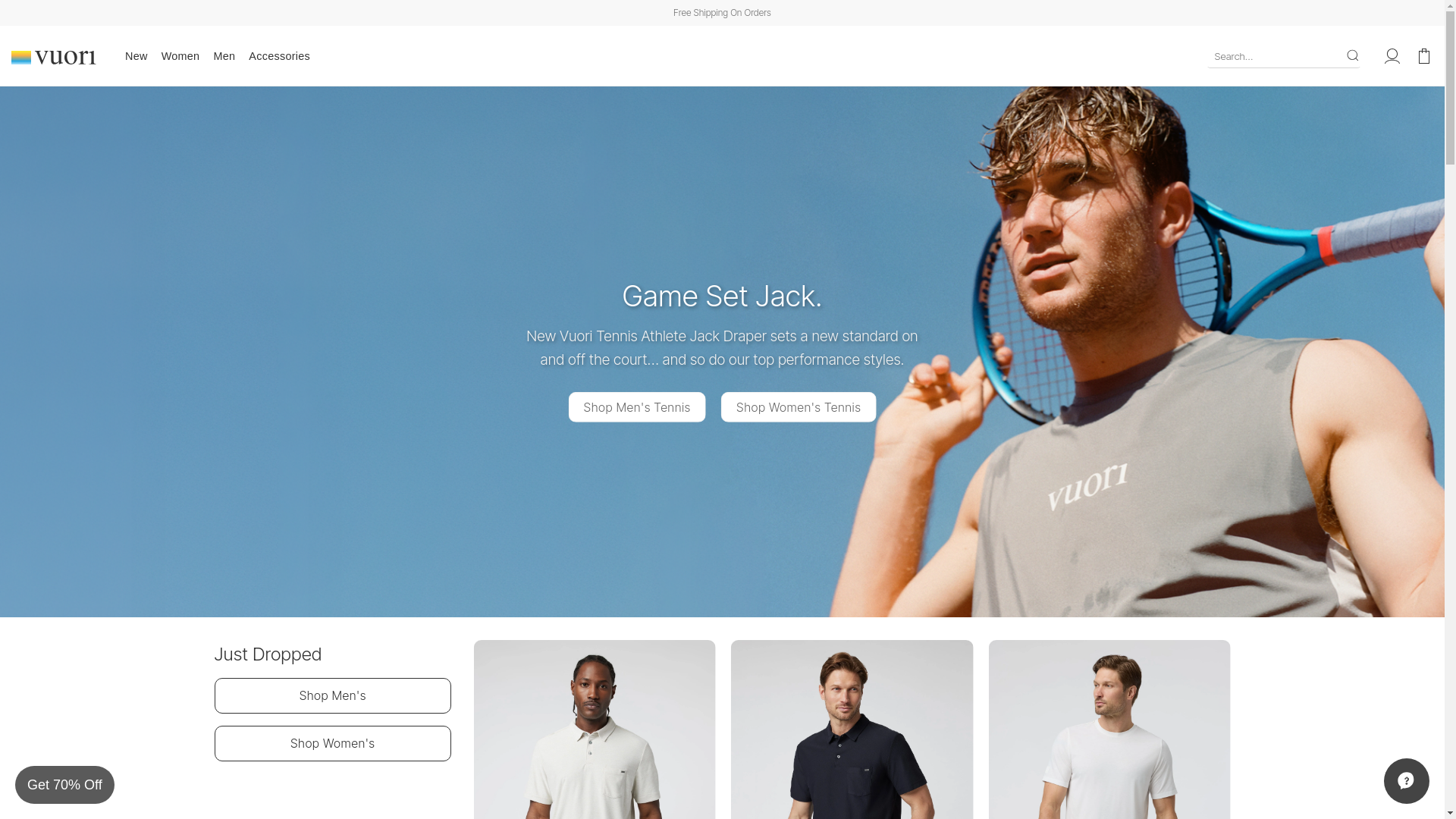 website screenshot of https://vuorisclothing.xyz/
