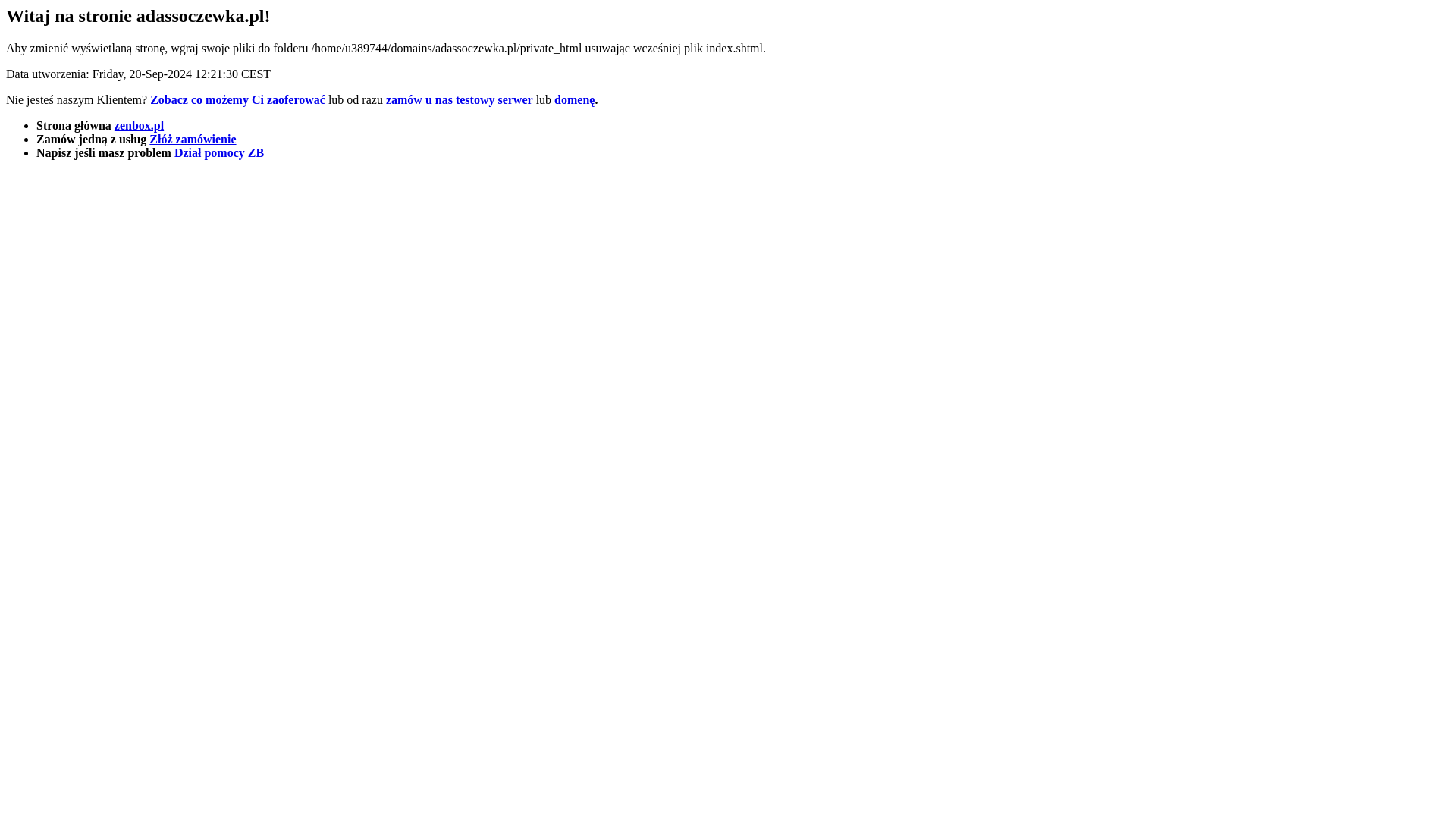 website screenshot of https://adassoczewka.pl/