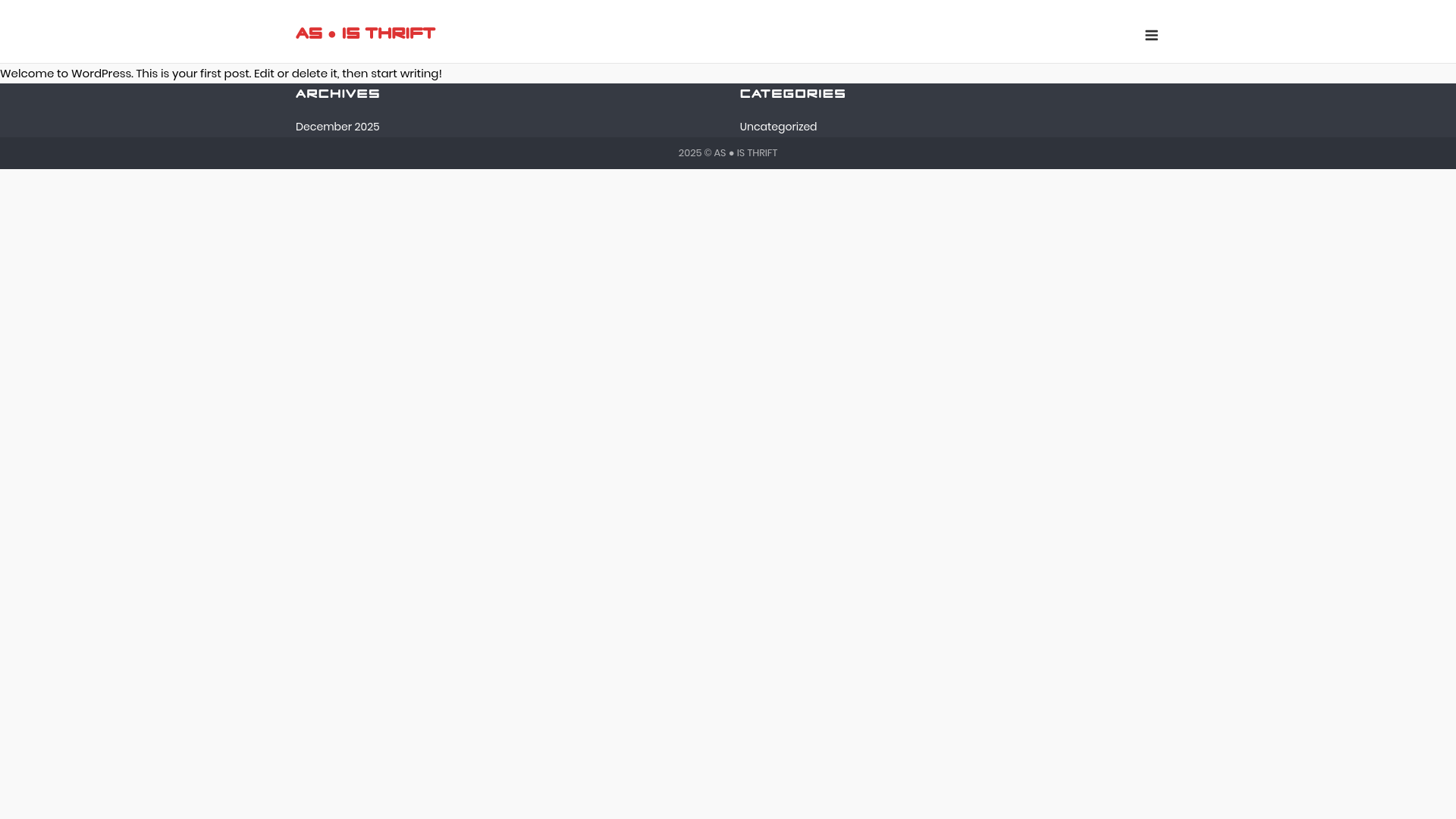 website screenshot of https://asisthrift.com/