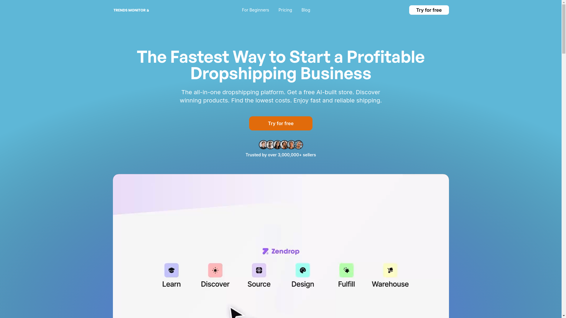website screenshot of https://trendsmonitor.org/