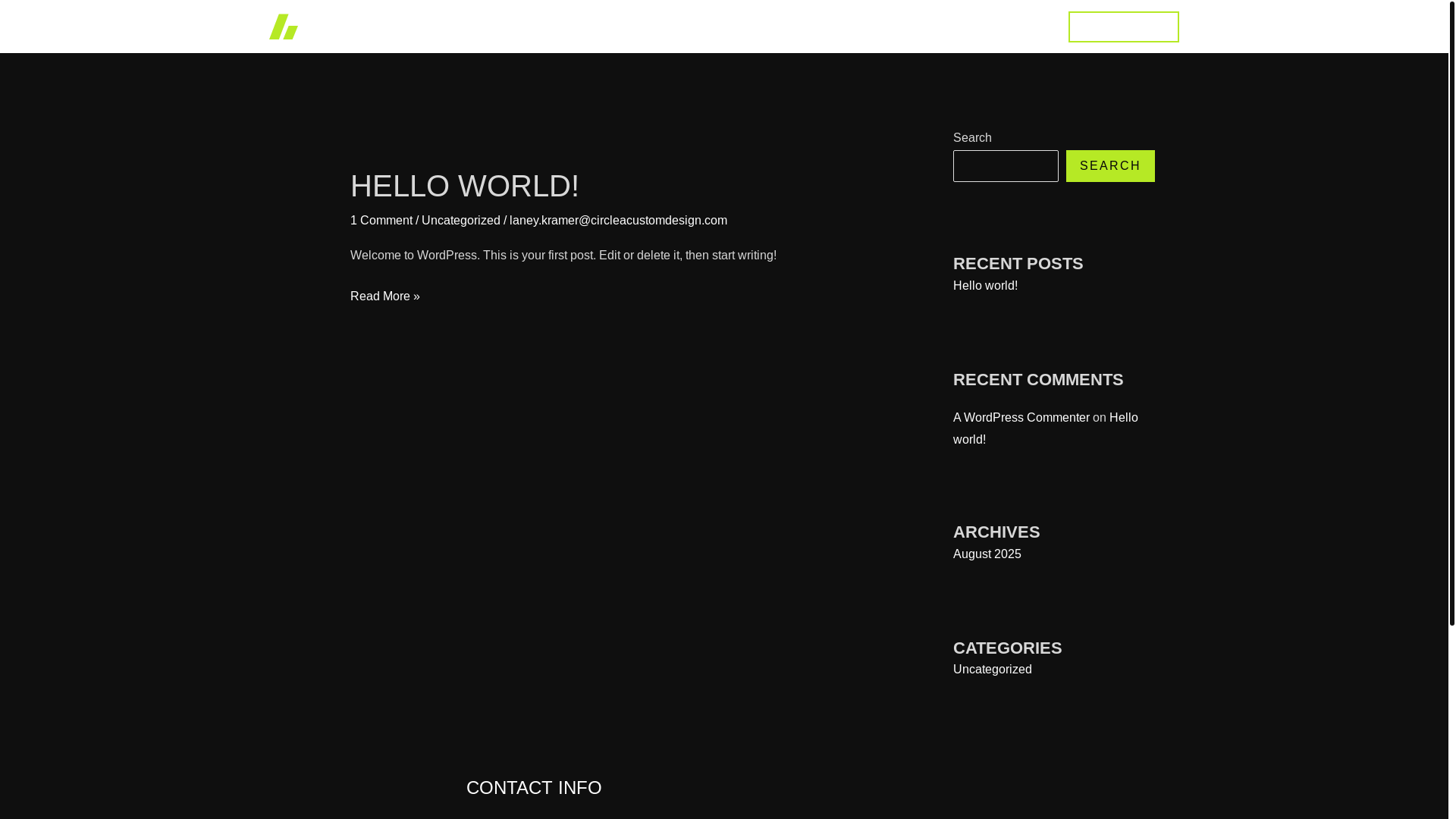 website screenshot of https://circleacustomdesign.com/