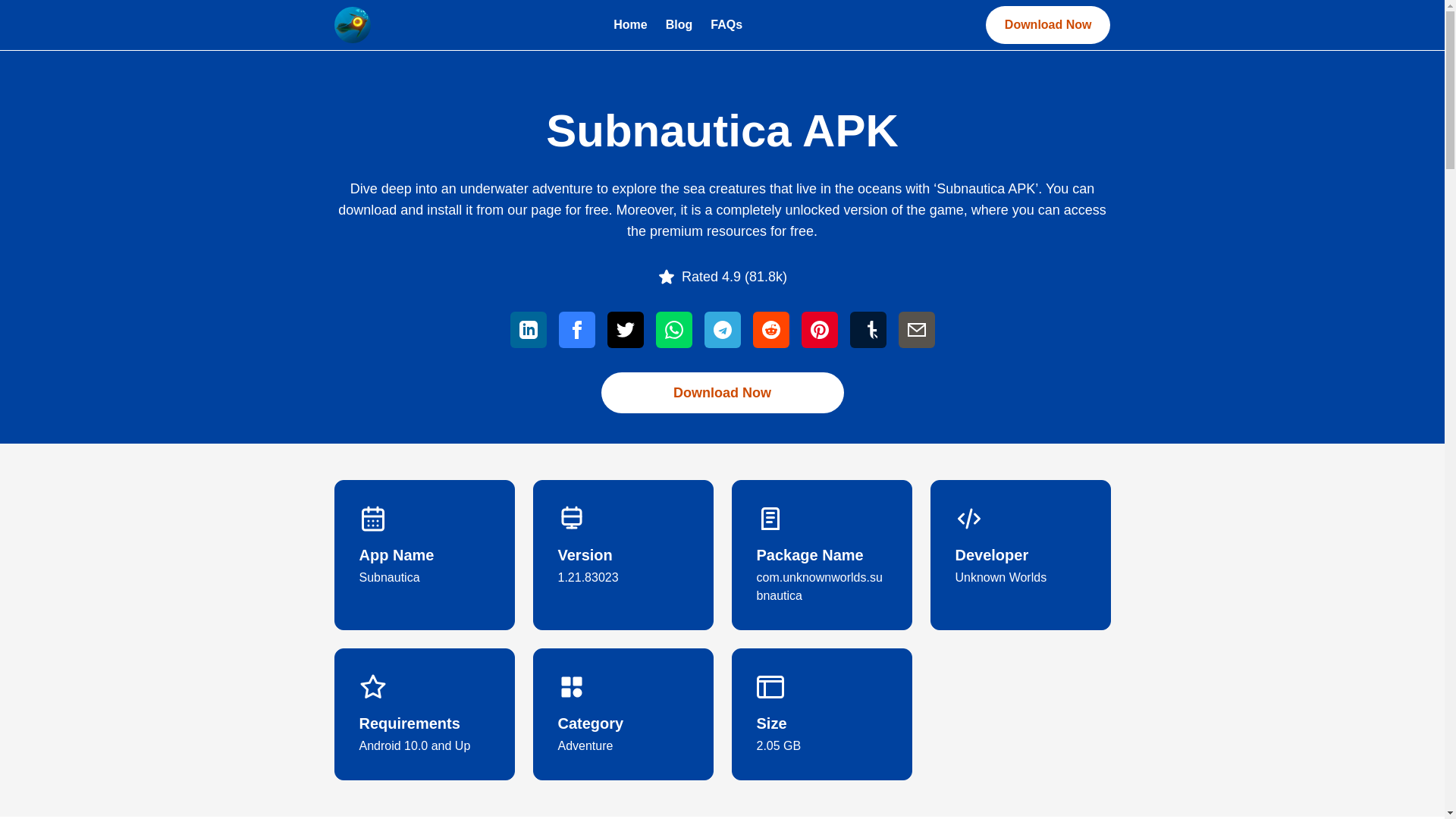 website screenshot of https://subnautica-apk.pages.dev/