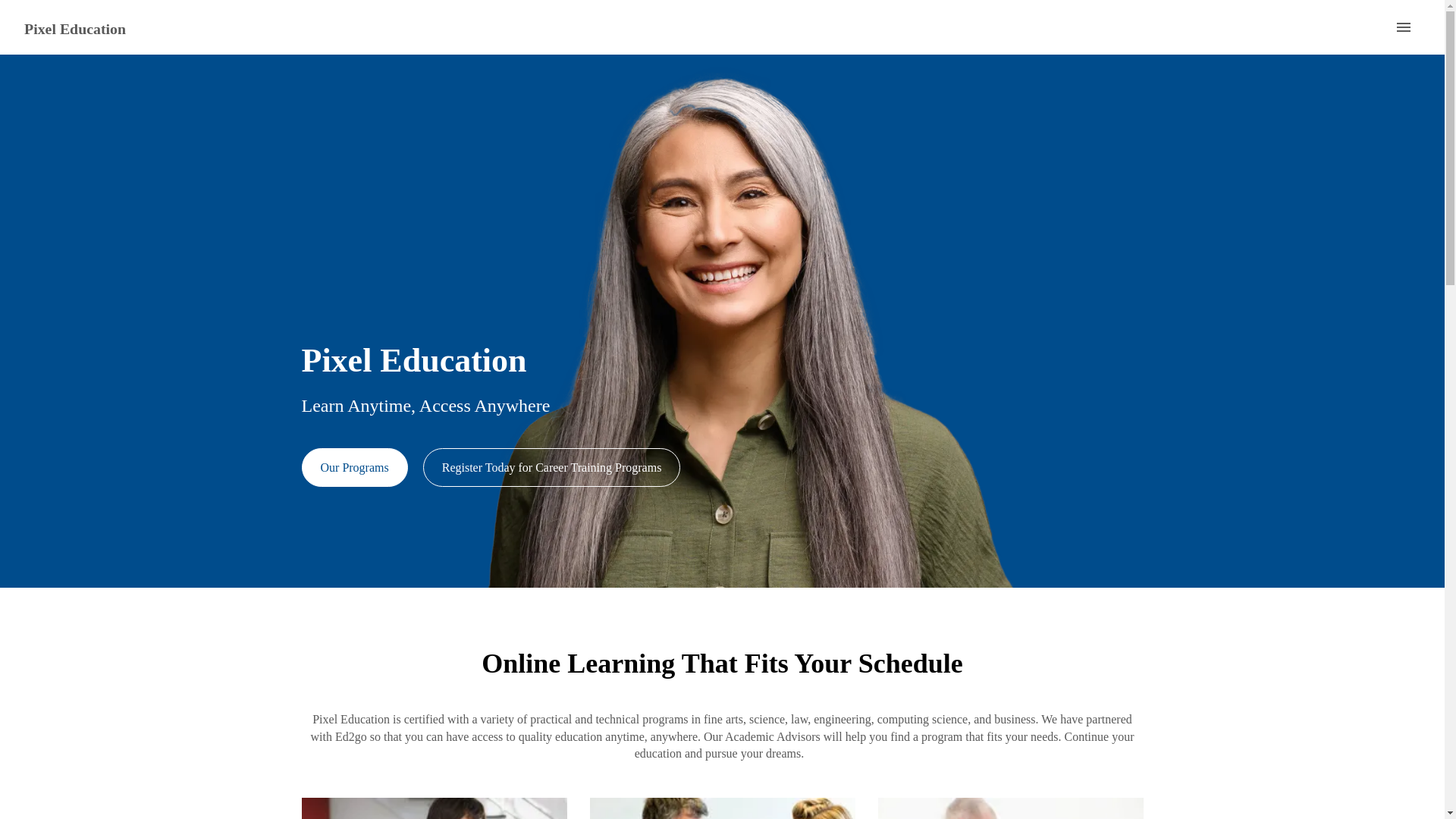 website screenshot of https://pixeleducation.xyz/