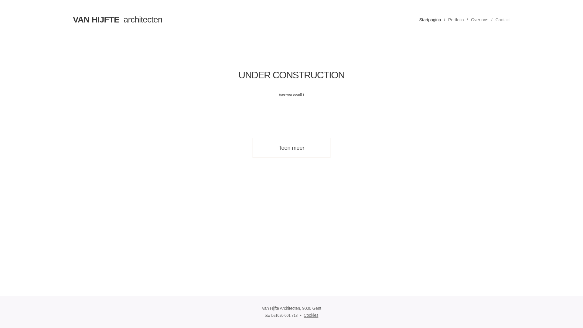 website screenshot of https://vanhijftearchitecten.be/