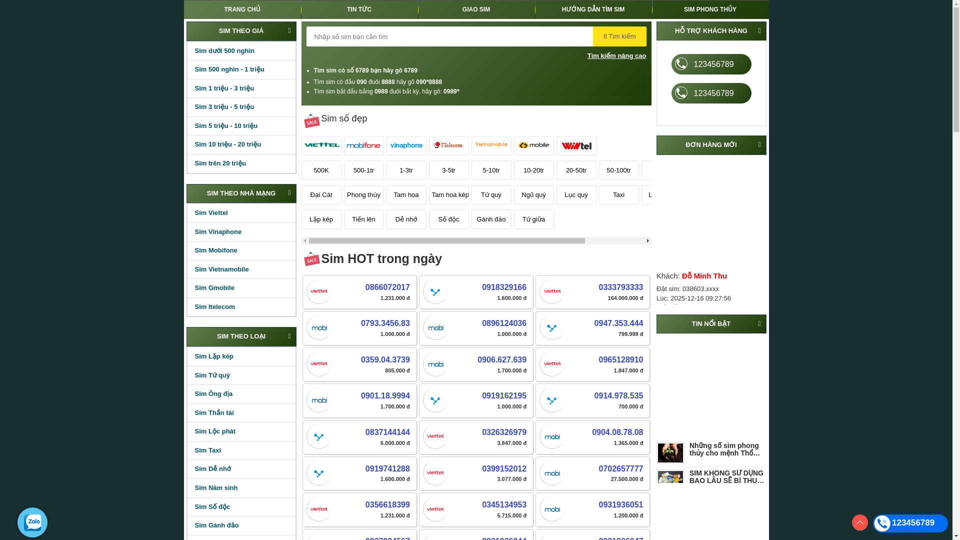 website screenshot of https://simhnvip.com/